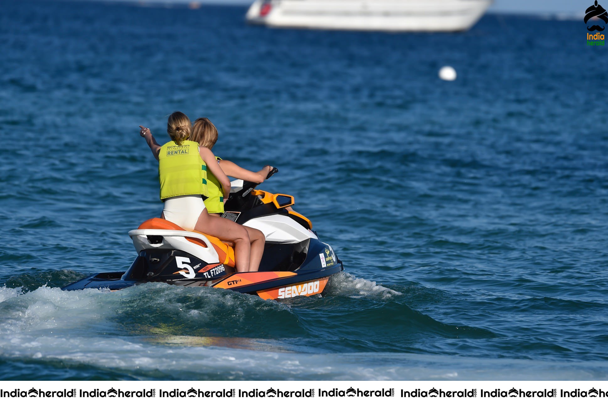 Kimberley Garner in Bikini and riding on a jet ski at St Tropez Set 2
