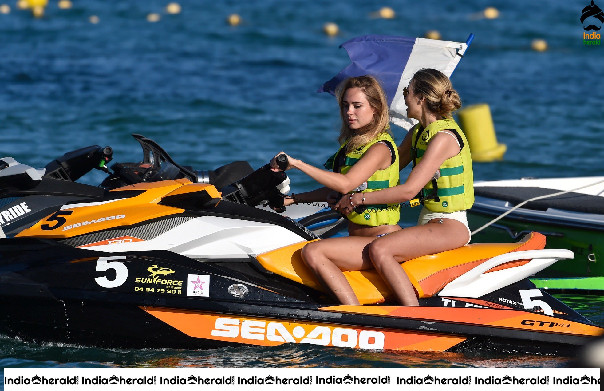 Kimberley Garner in Bikini and riding on a jet ski at St Tropez Set 2