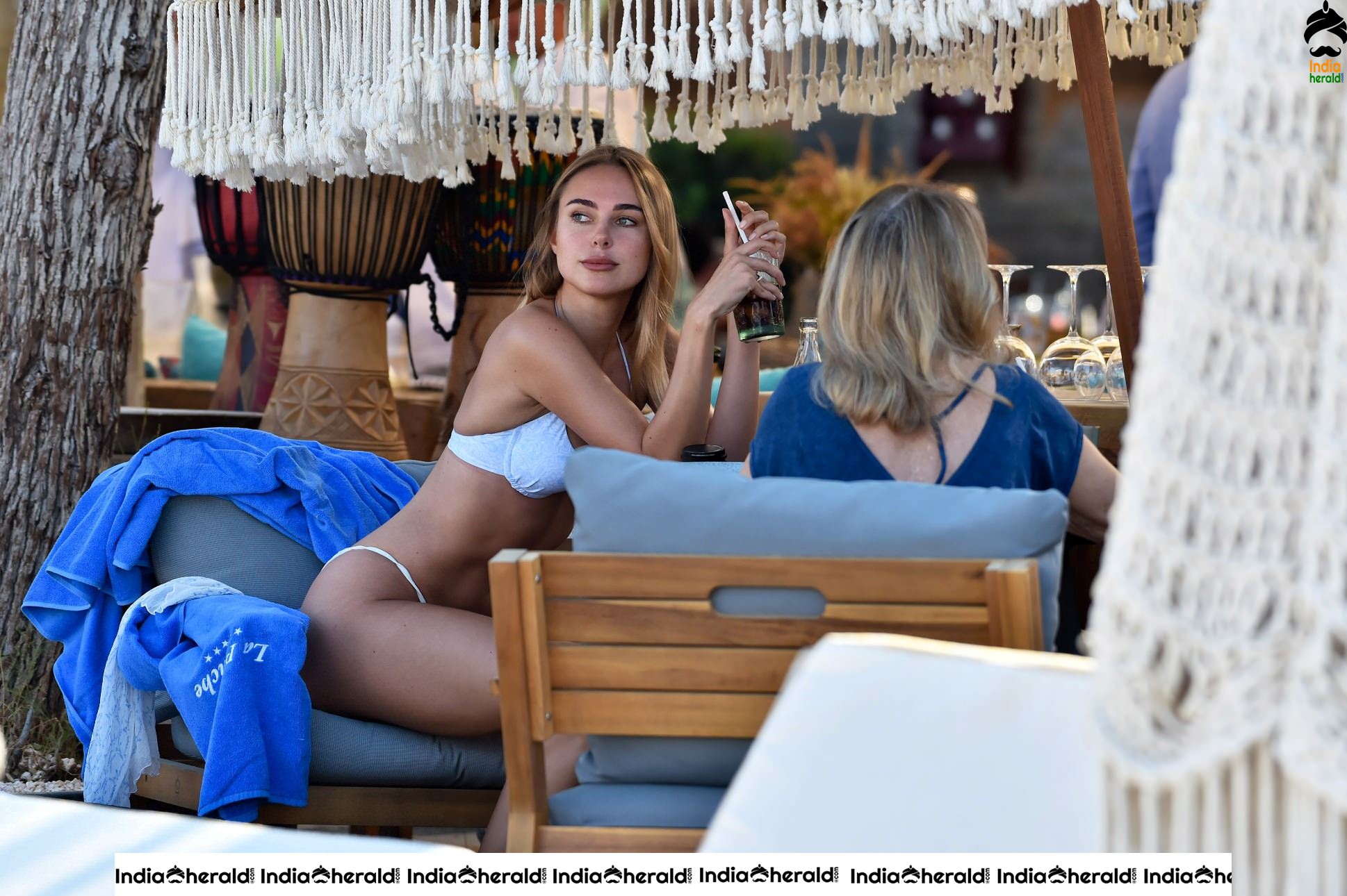 Kimberley Garner in Bikini on the beach in St Tropez