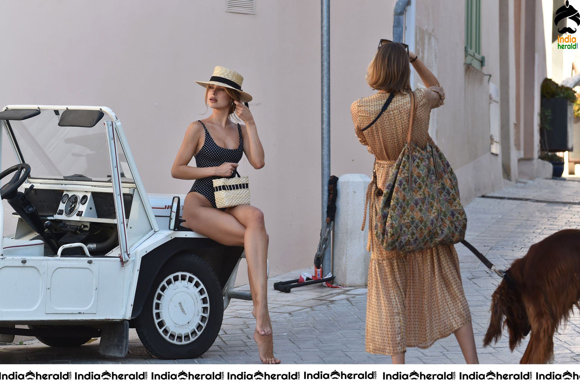 Kimberley Garner Too Hot in Swimsuit shoots on the streets of St Tropez