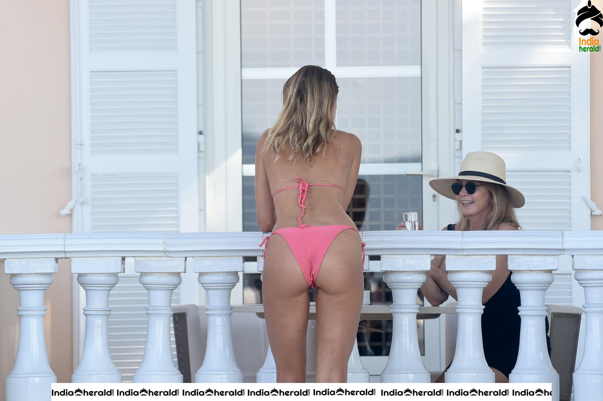 Kimberley Garner wears pink Two Piece Bikini as she hits the beach at St Tropez Set 1