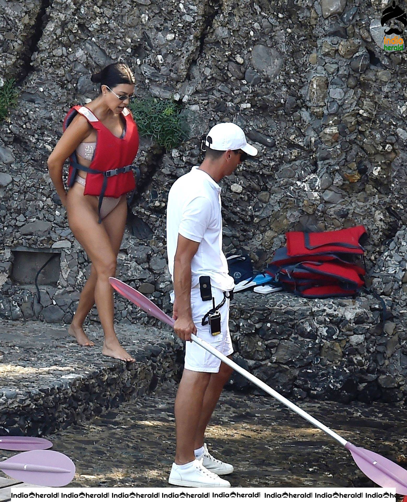 Kourtney Kardashian in Bikini on her European holiday in Portofino