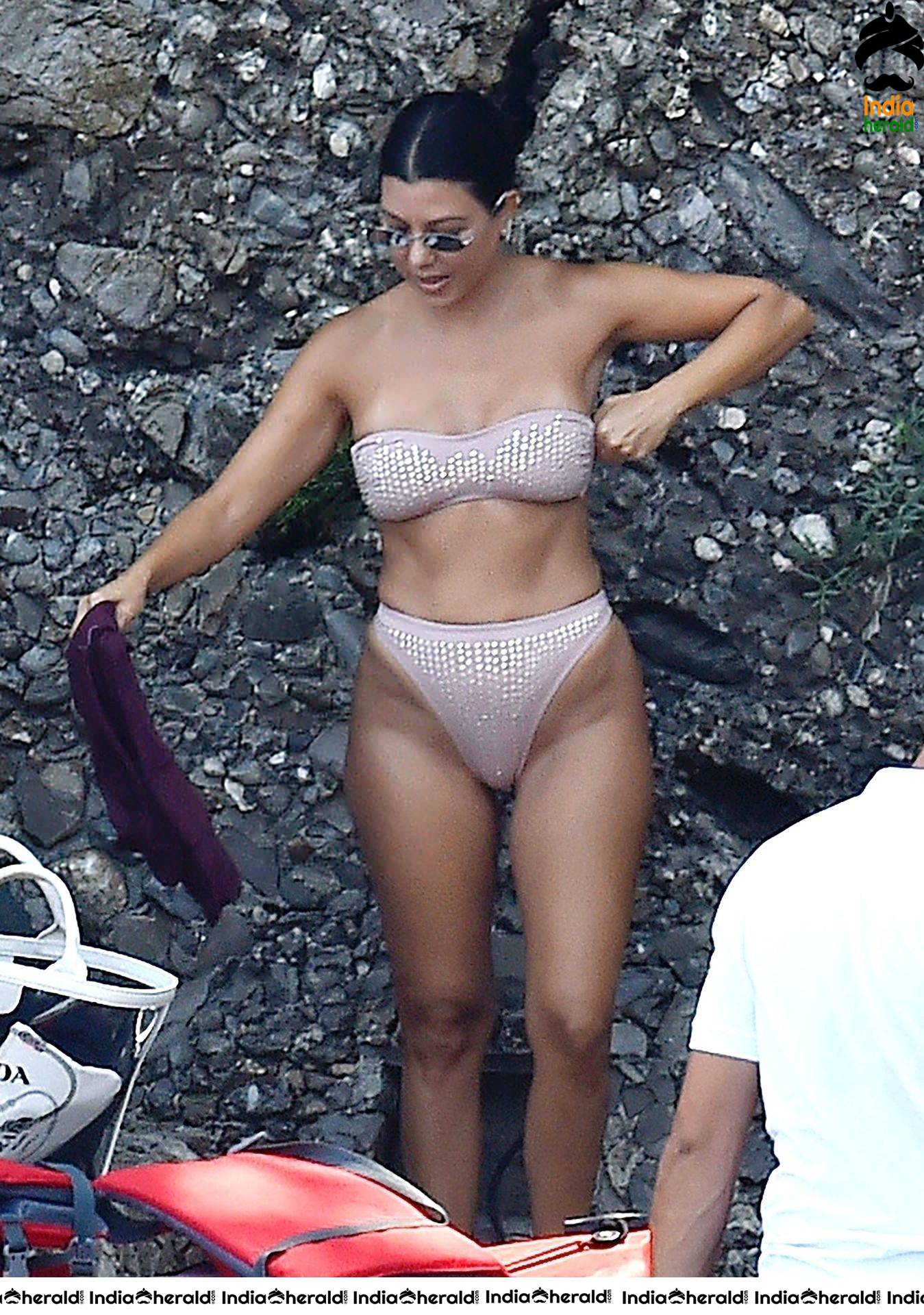 Kourtney Kardashian in Bikini on her European holiday in Portofino