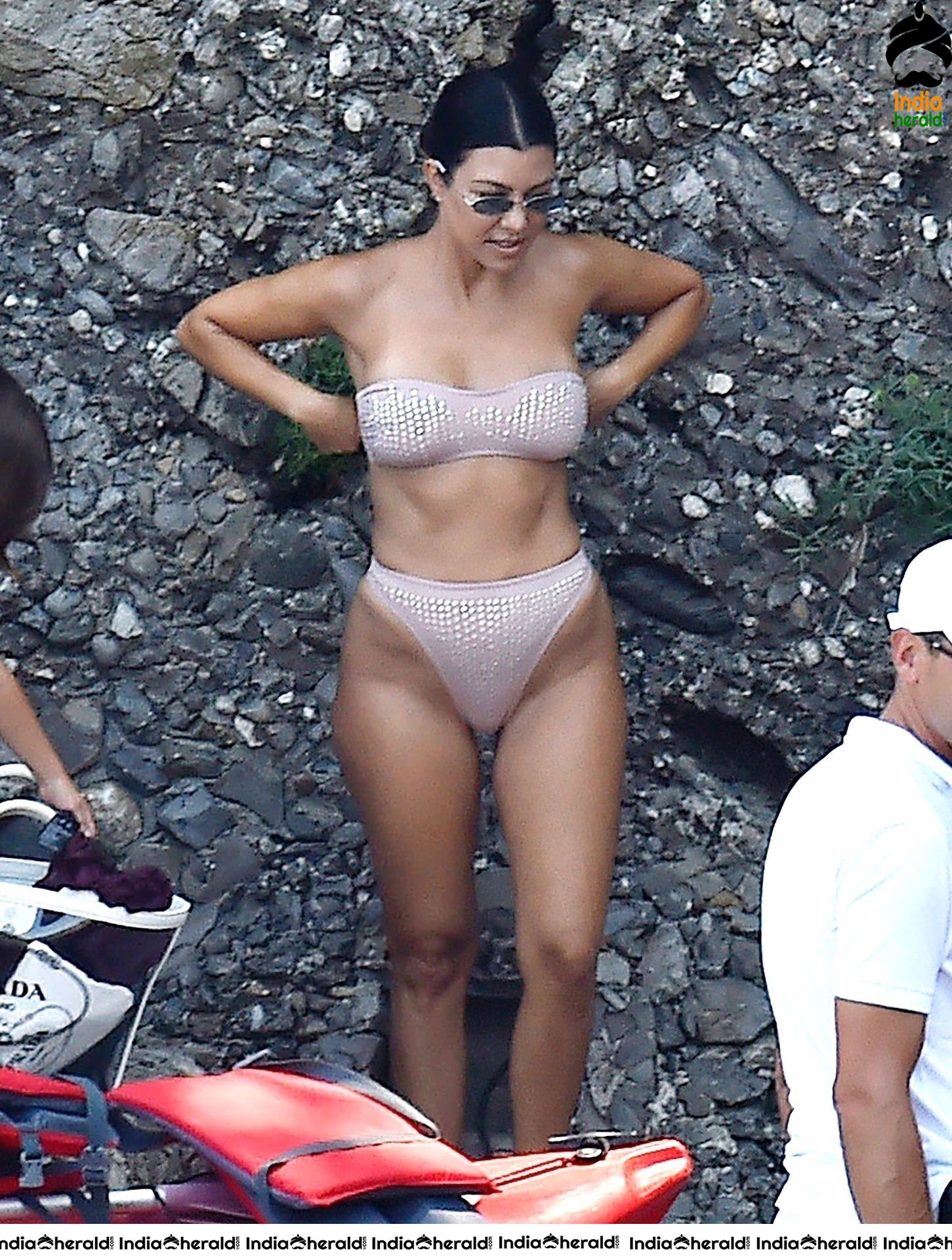 Kourtney Kardashian in Bikini on her European holiday in Portofino