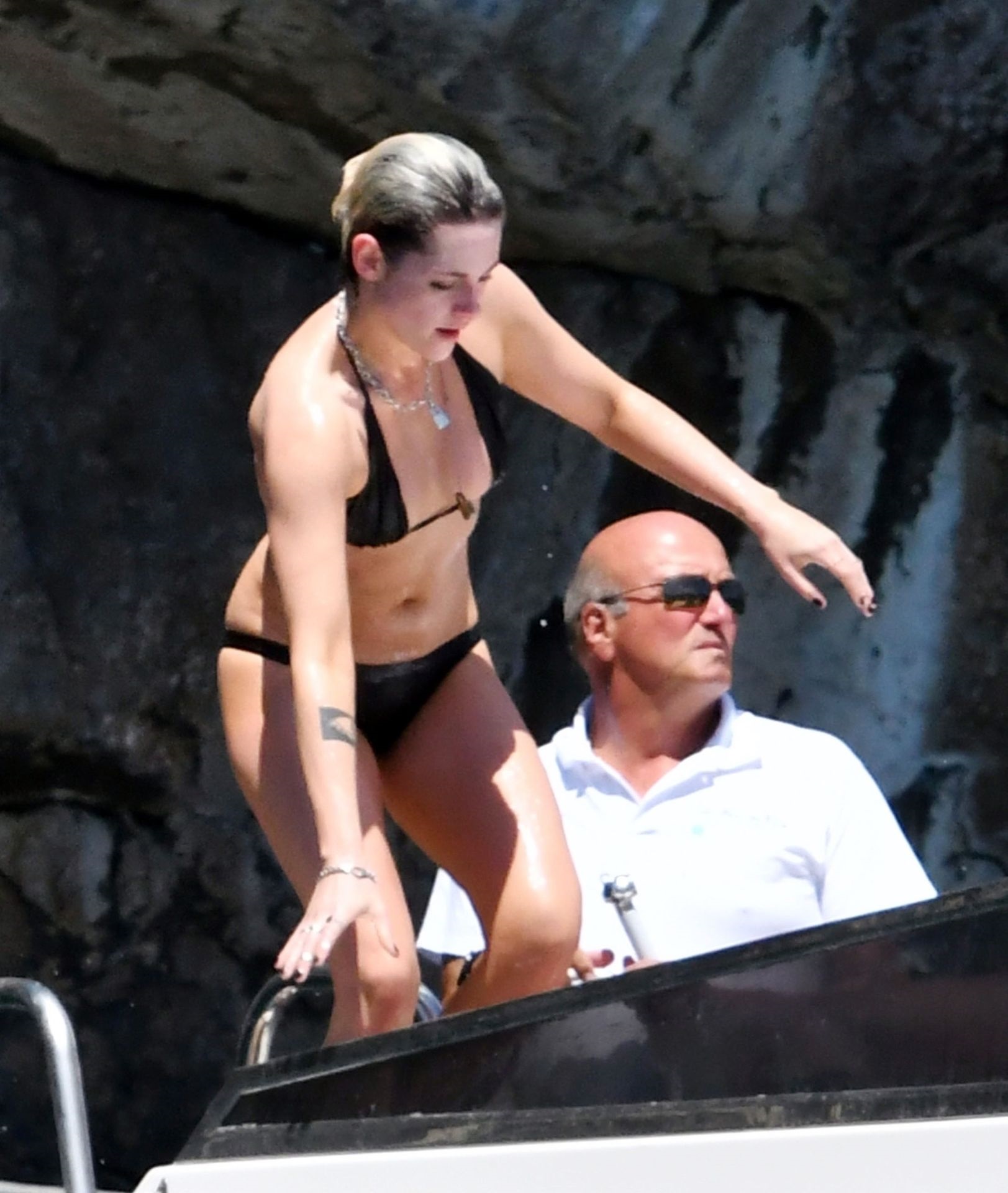 Kristen Skewart In A Bikini On A Yacht In Italy Set 1