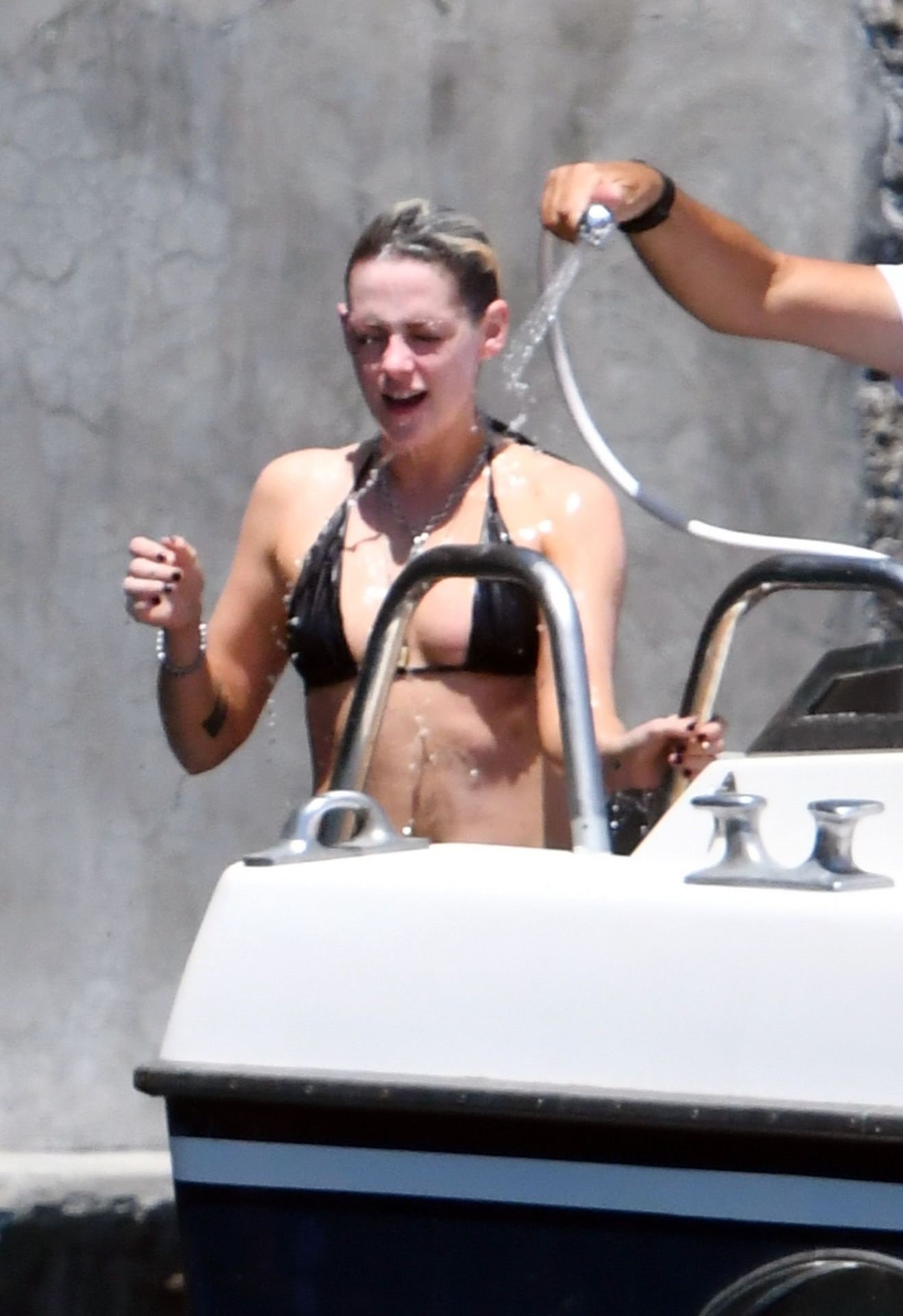 Kristen Skewart In A Bikini On A Yacht In Italy Set 1