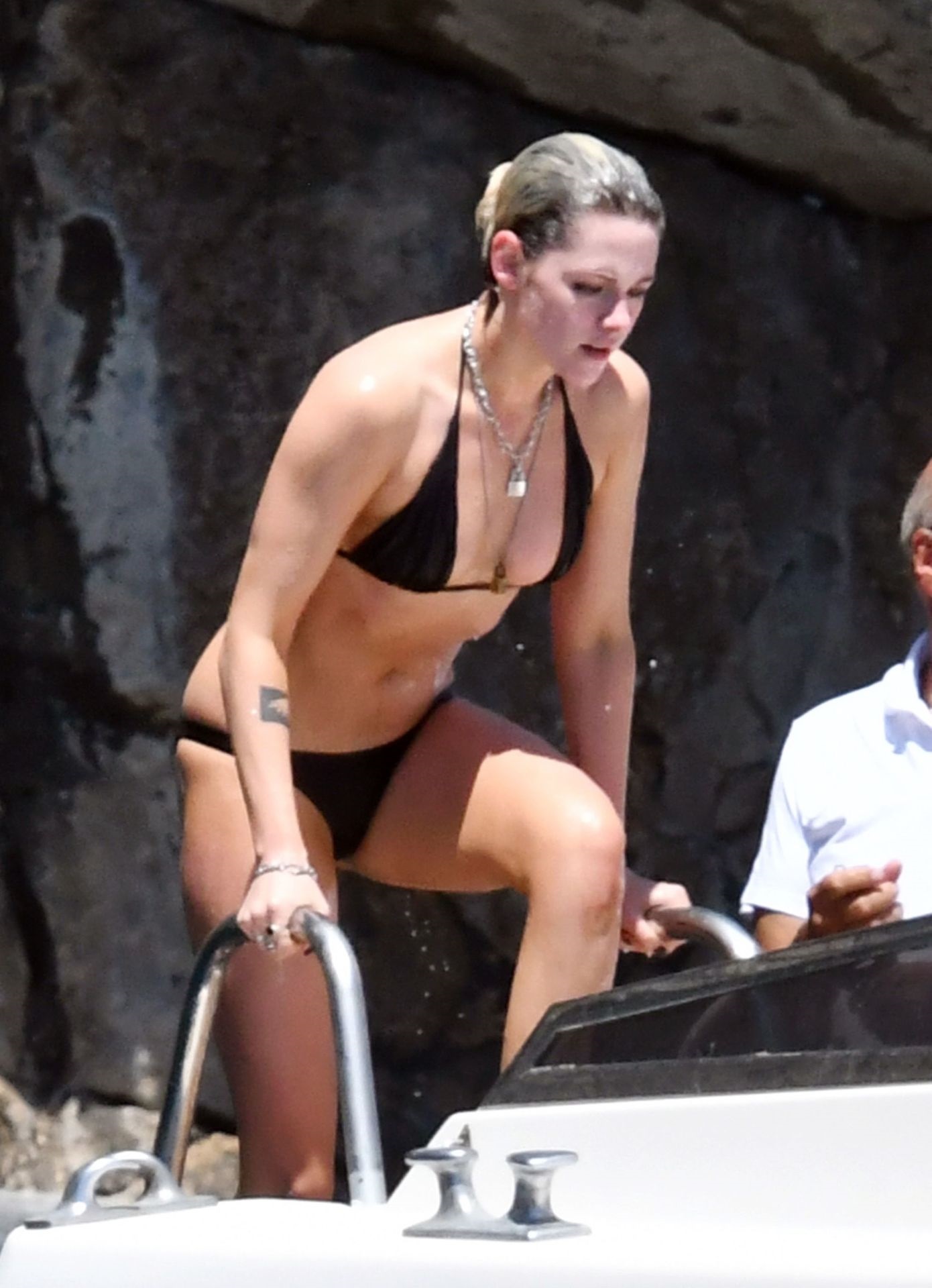 Kristen Skewart In A Bikini On A Yacht In Italy Set 1