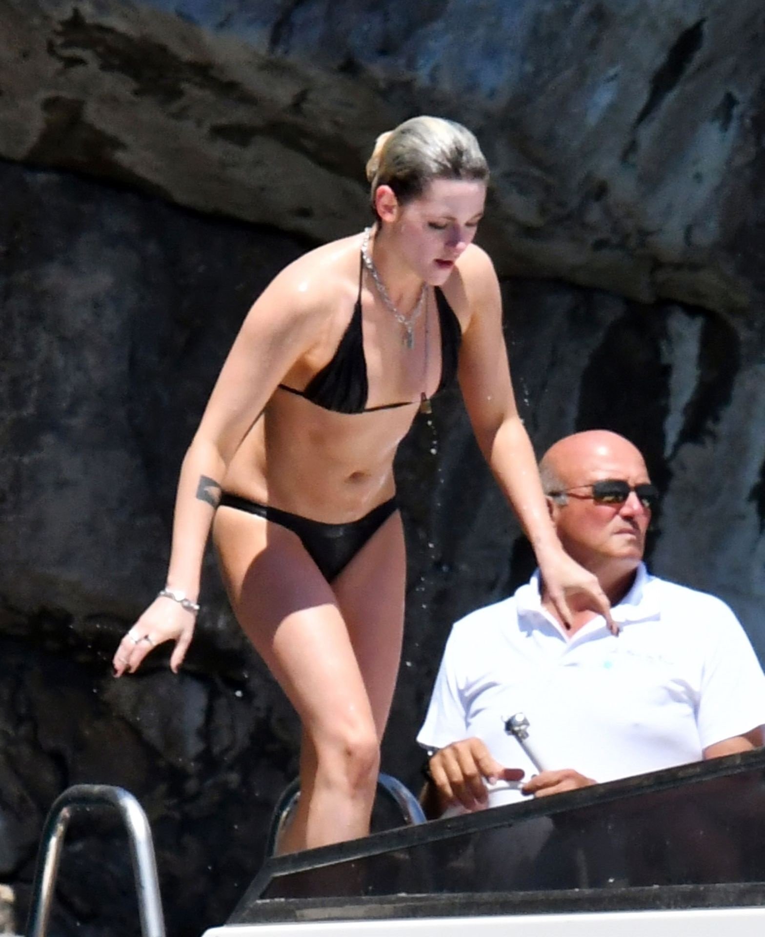 Kristen Skewart In A Bikini On A Yacht In Italy Set 1