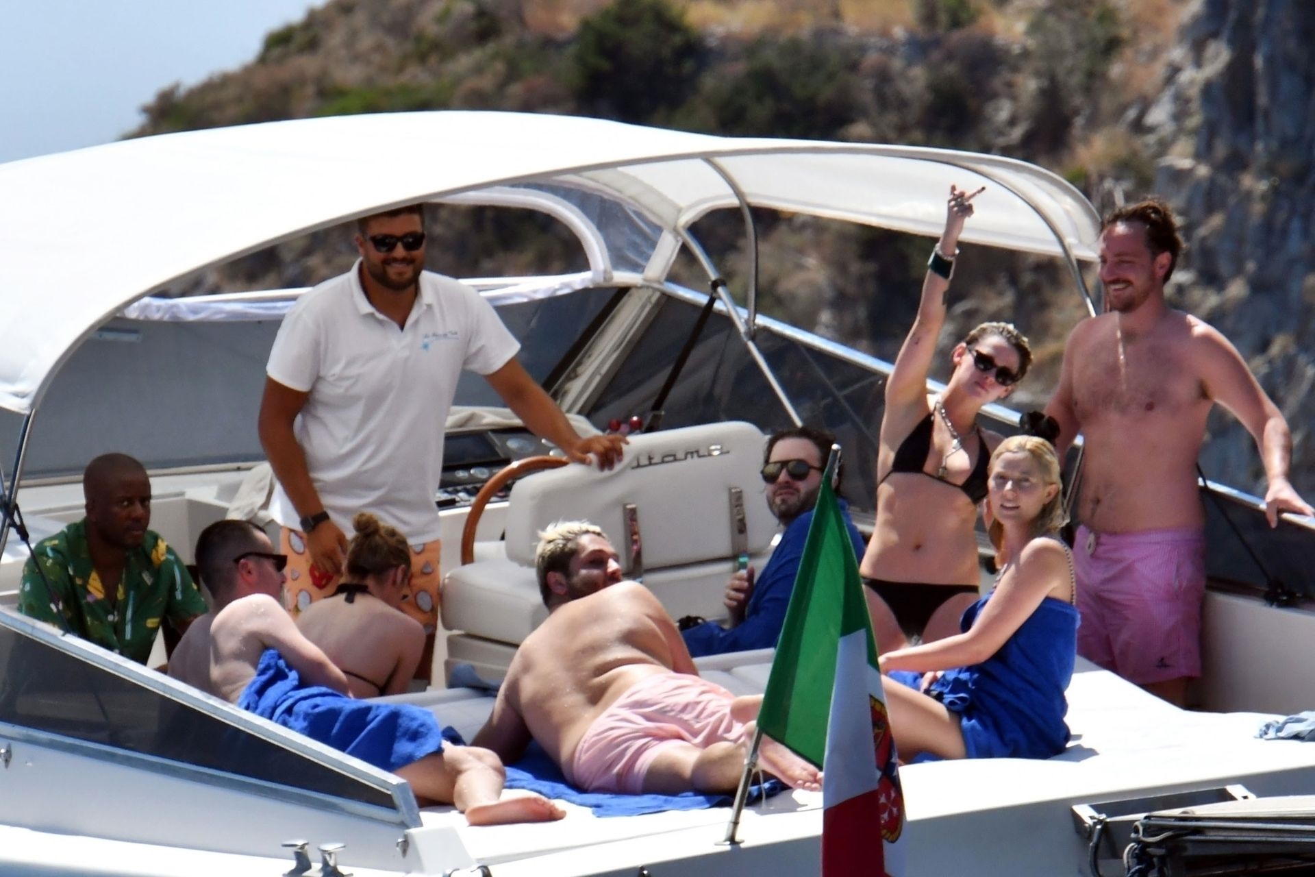 Kristen Skewart In A Bikini On A Yacht In Italy Set 2