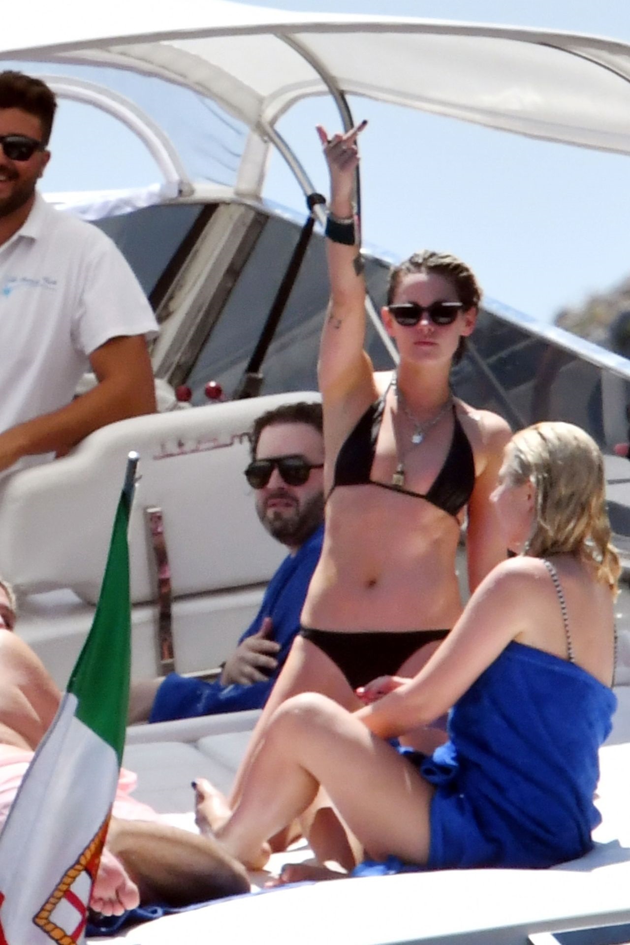 Kristen Skewart In A Bikini On A Yacht In Italy Set 2