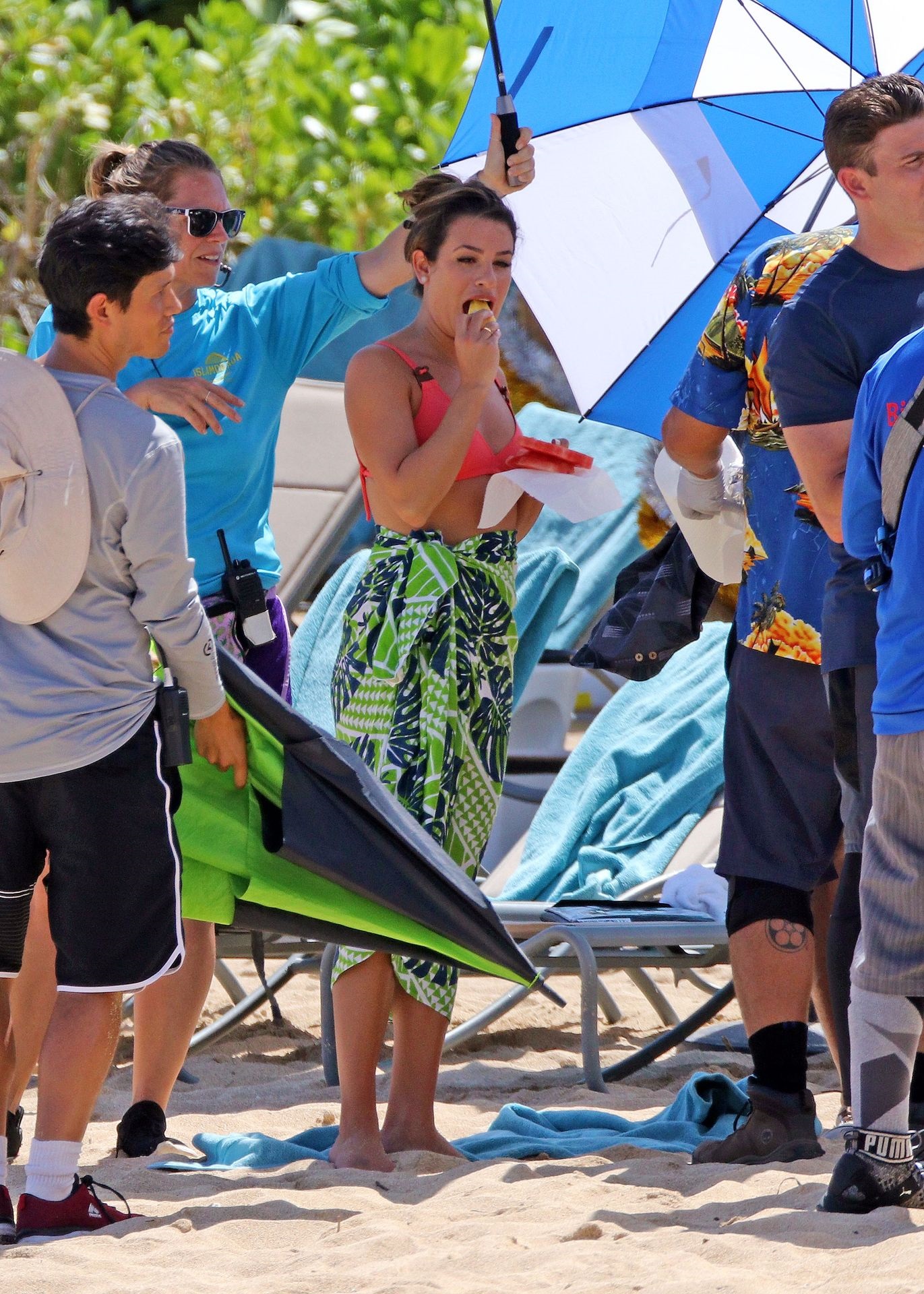 Lea Michele In A Red Bikini At Hawaii