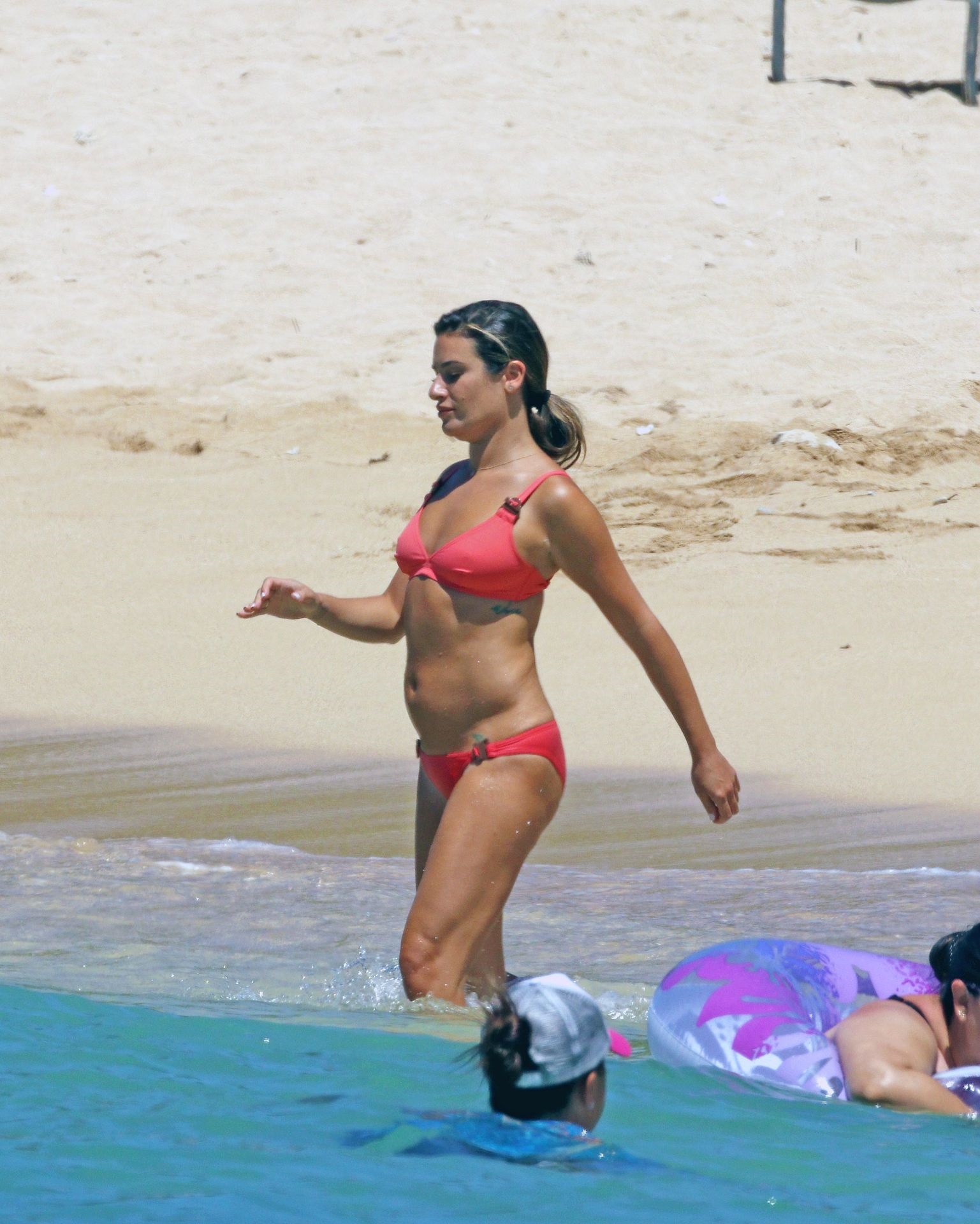 Lea Michele In A Red Bikini At Hawaii