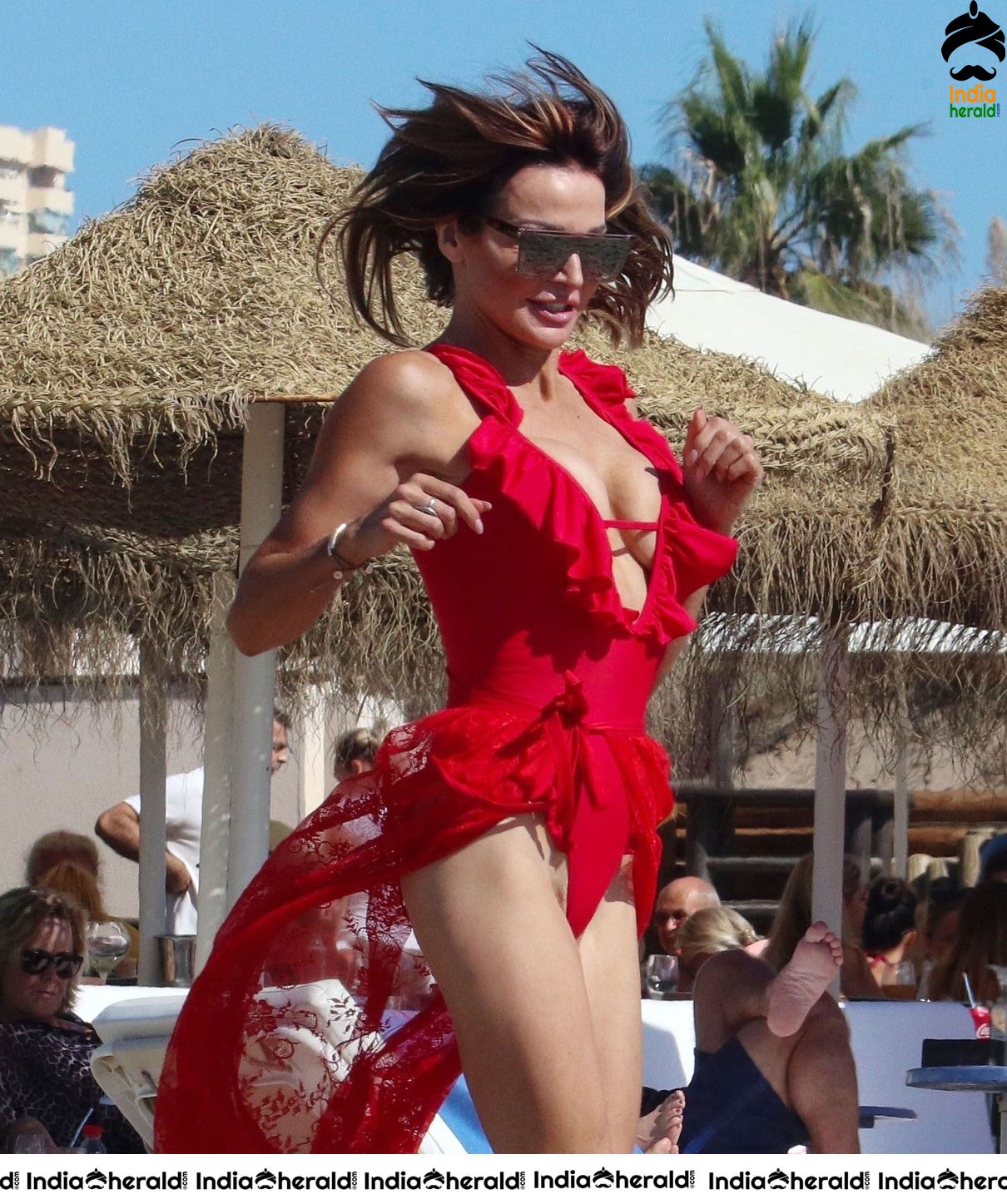 Lizzie Cundy in Bikini on the beach during a sunshine break in Marbella