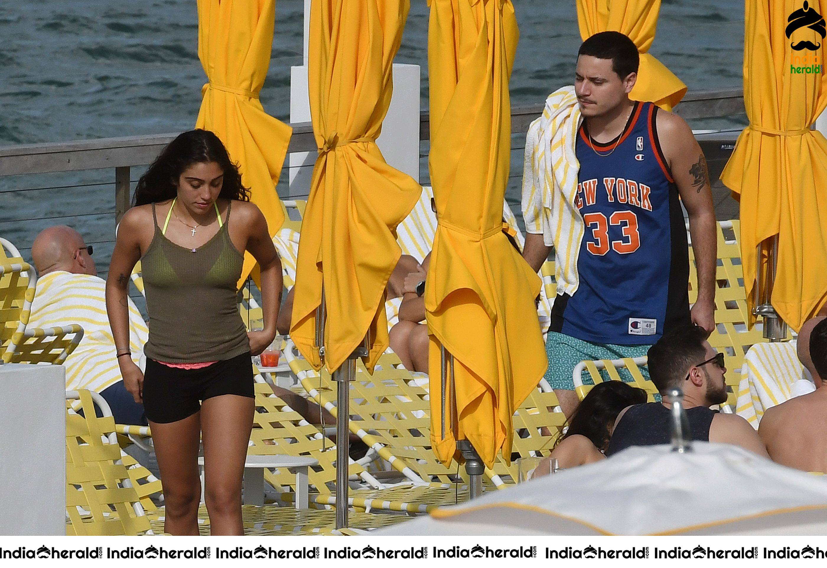 Lourdes Leon wears a yellow bikini at Miami Set 1