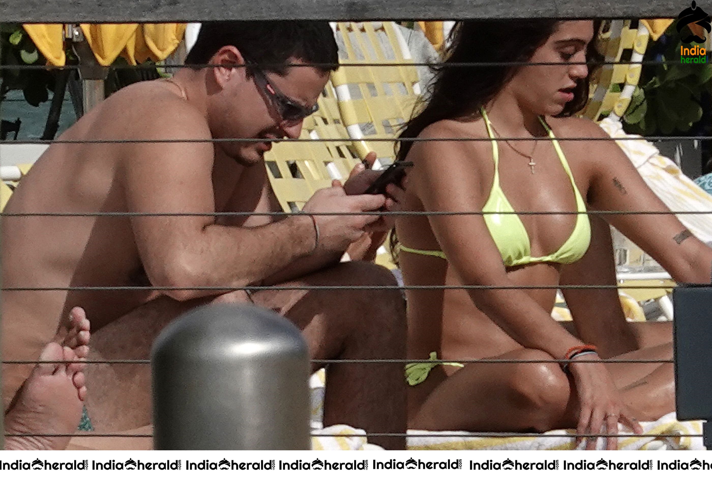 Lourdes Leon wears a yellow bikini at Miami Set 2