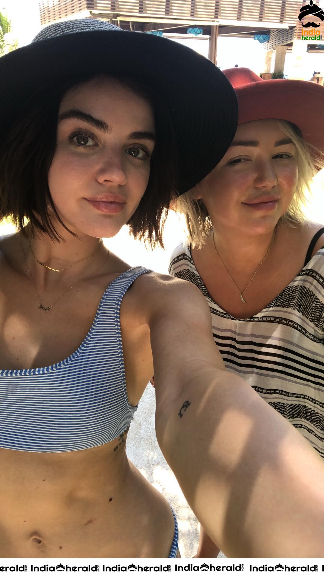 Lucy Hale Exposed in Bikini during a Vacation