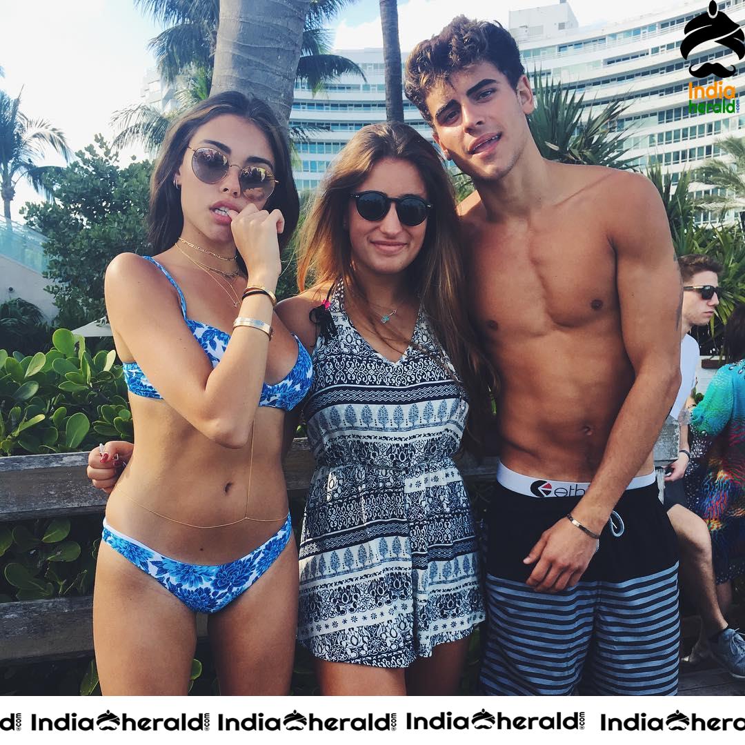 Madison Beer Clicked in Bikini by fans in Miami Set 1