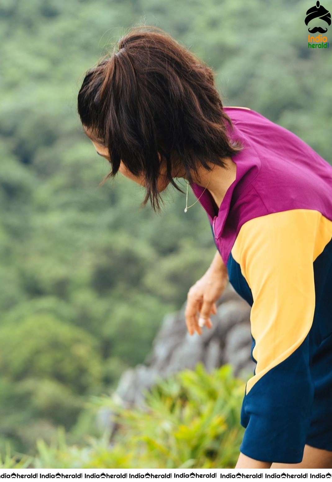 Malavika Mohanan shows her Slender Thighs while Hiking in the Mountains