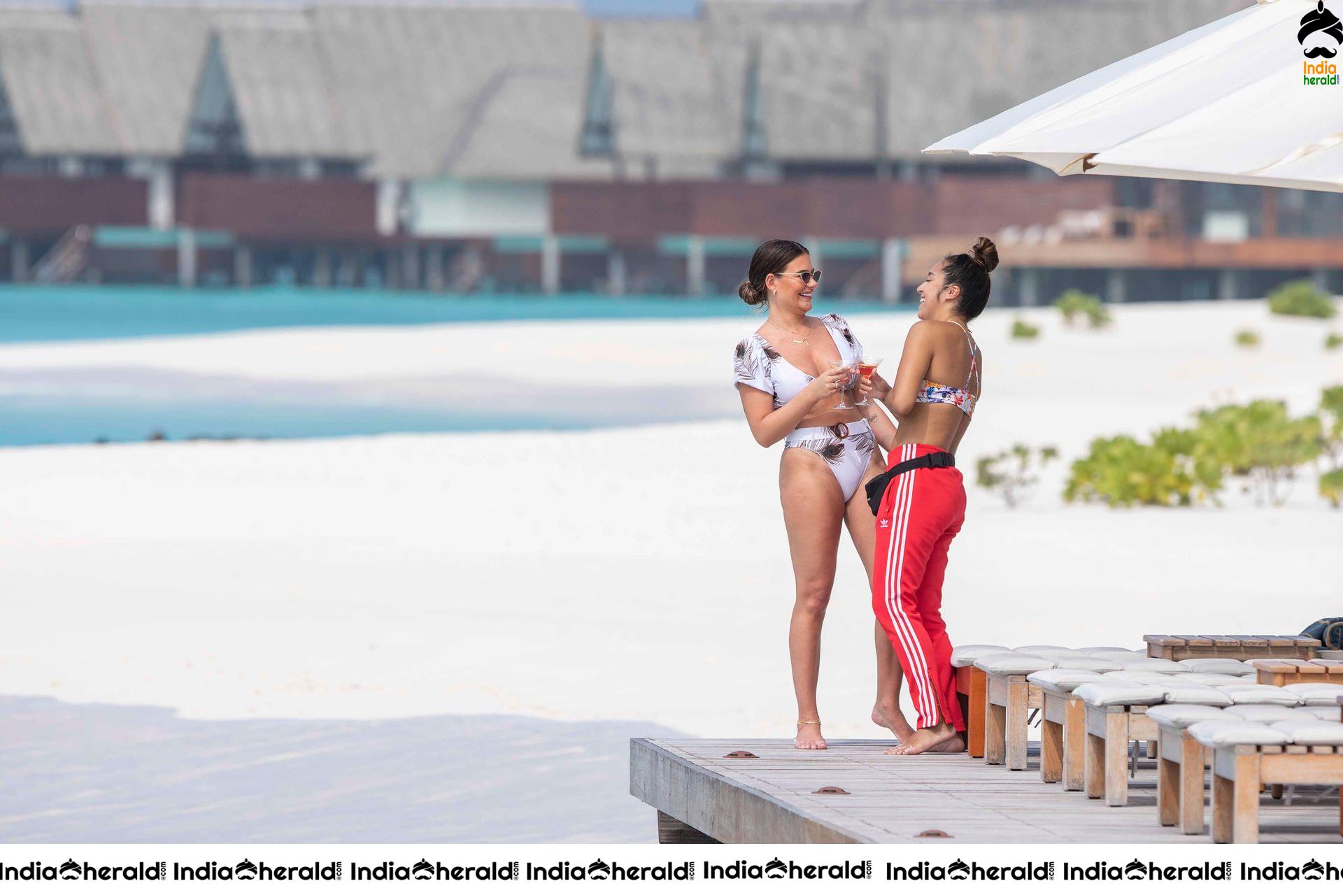 Megan Barton Hanson and Chelcee Grimes in the Maldives at the Heritance Aarah resort