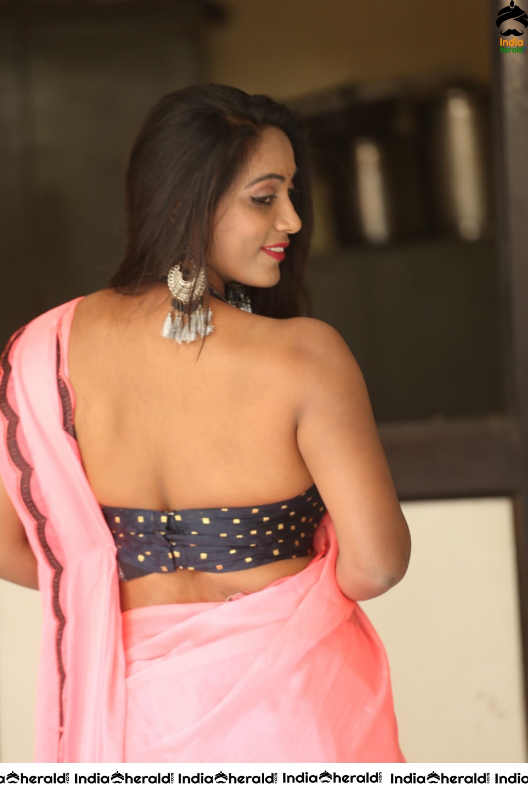 Meghana Chowdary Sizzling Hot Sexy Show in Saree Set 1