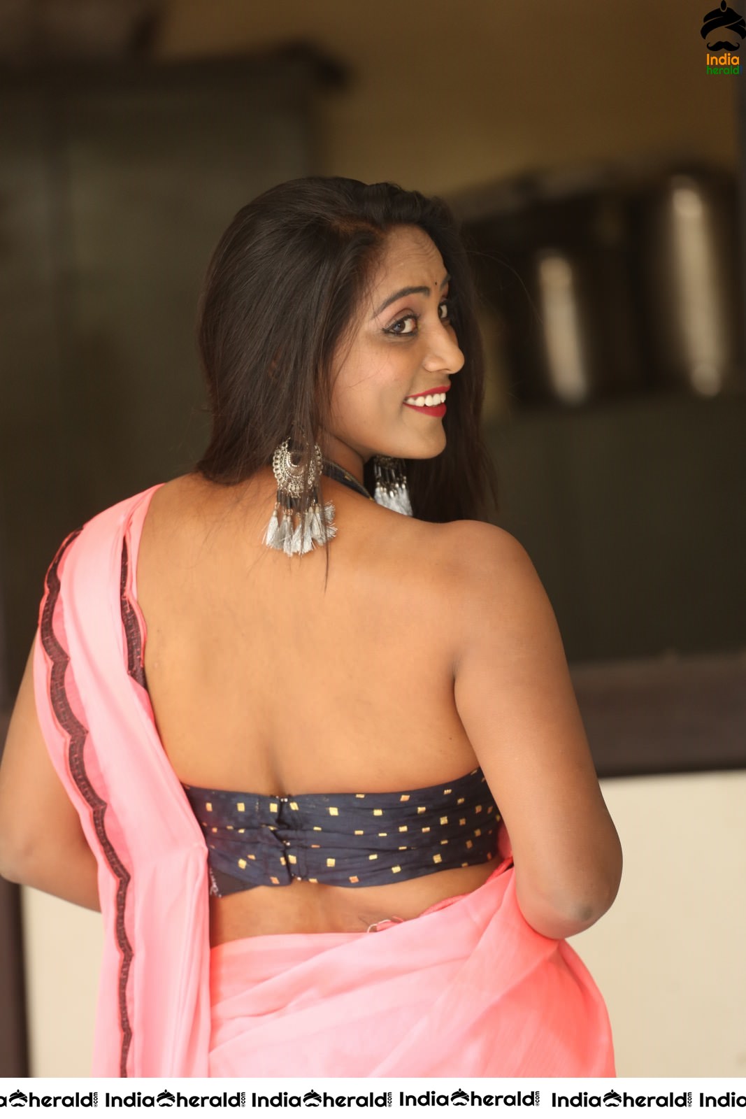 Meghana Chowdary Sizzling Hot Sexy Show in Saree Set 1