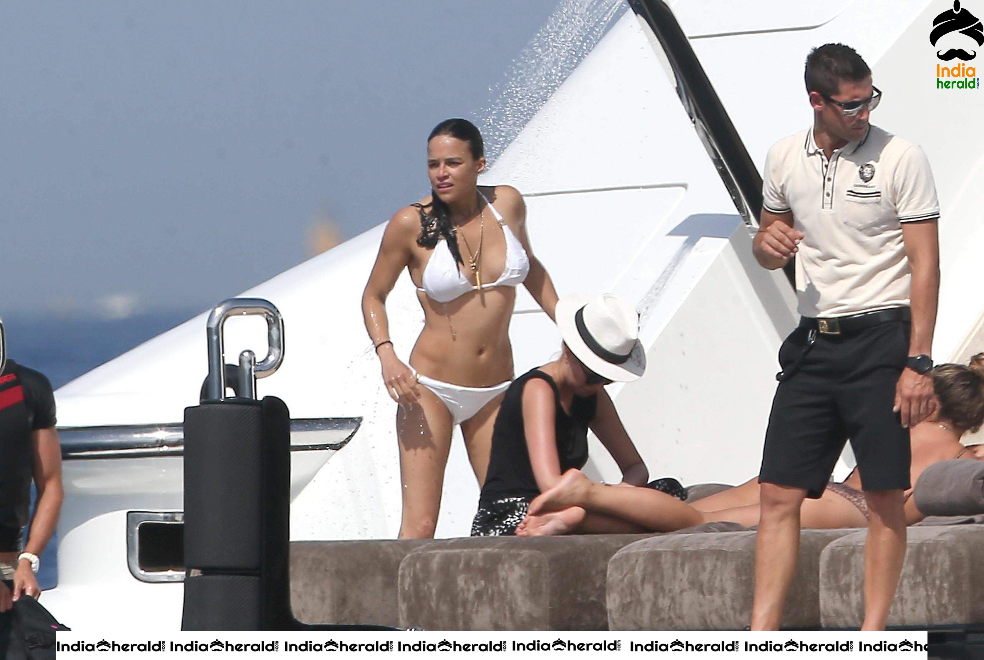 Michelle Rodriguez in a White Bikini at St Tropez Set 1