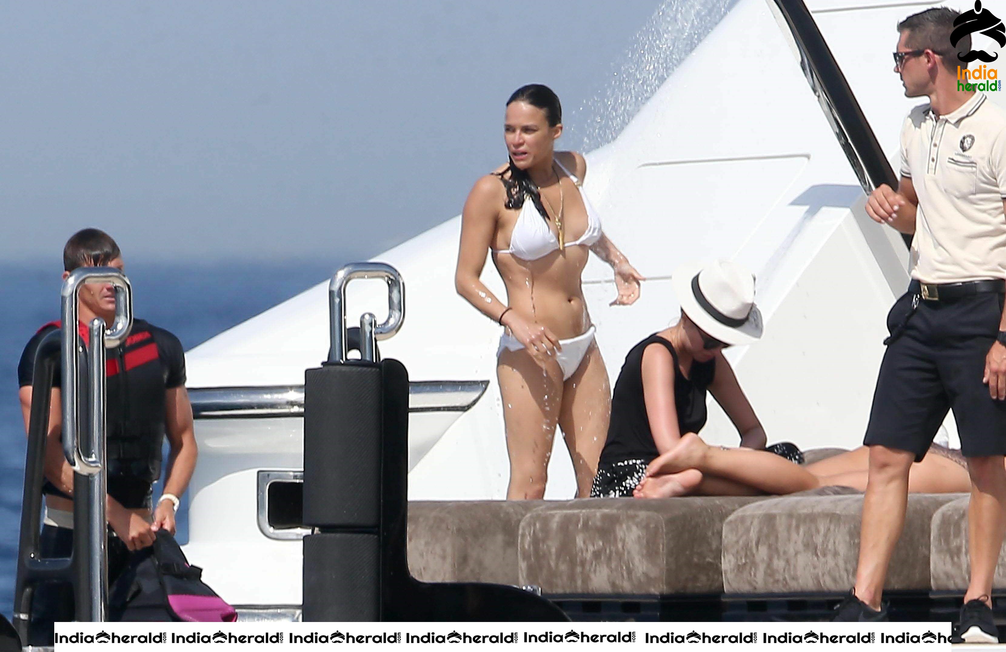 Michelle Rodriguez in a White Bikini at St Tropez Set 1