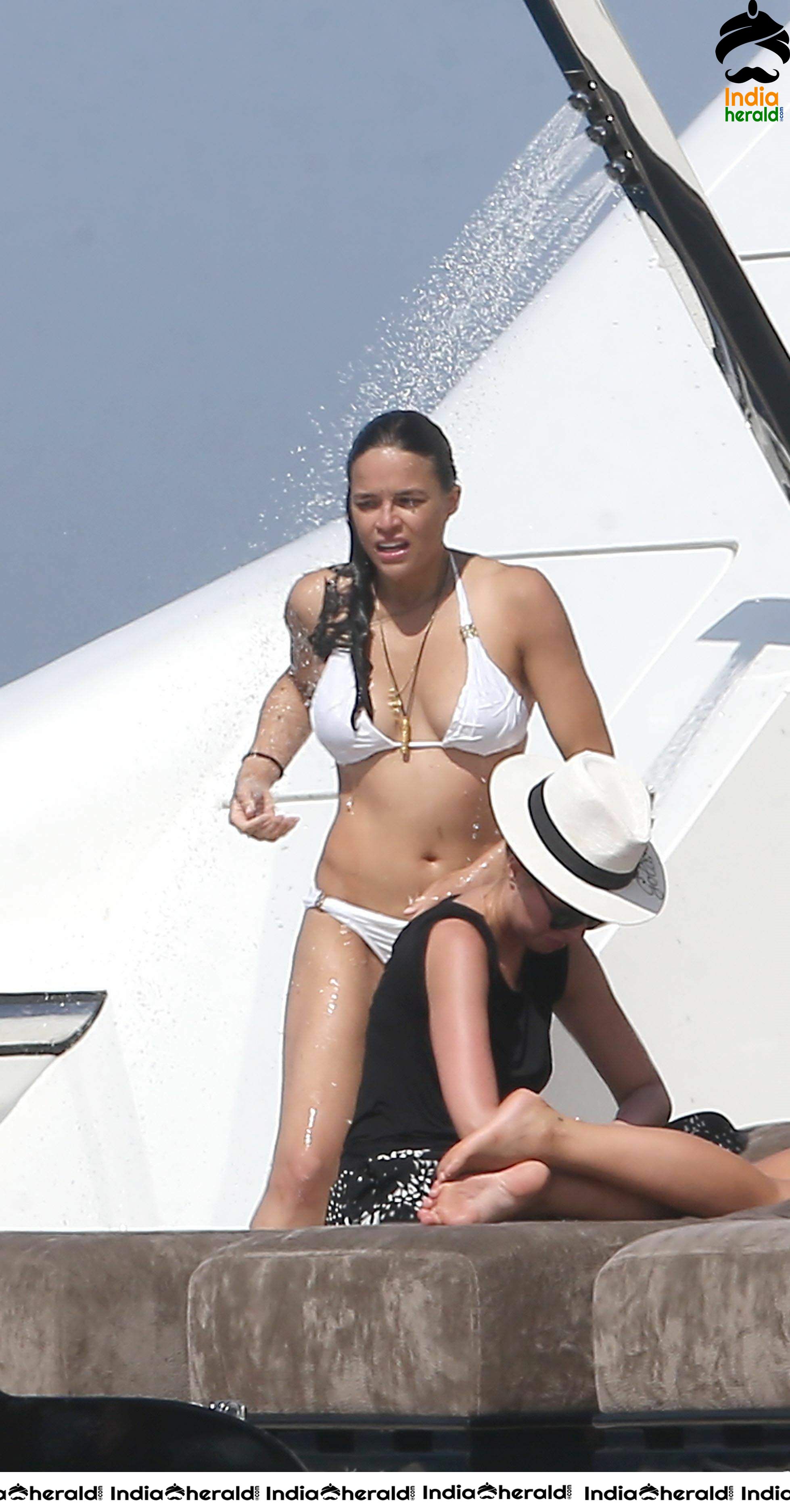 Michelle Rodriguez in a White Bikini at St Tropez Set 1