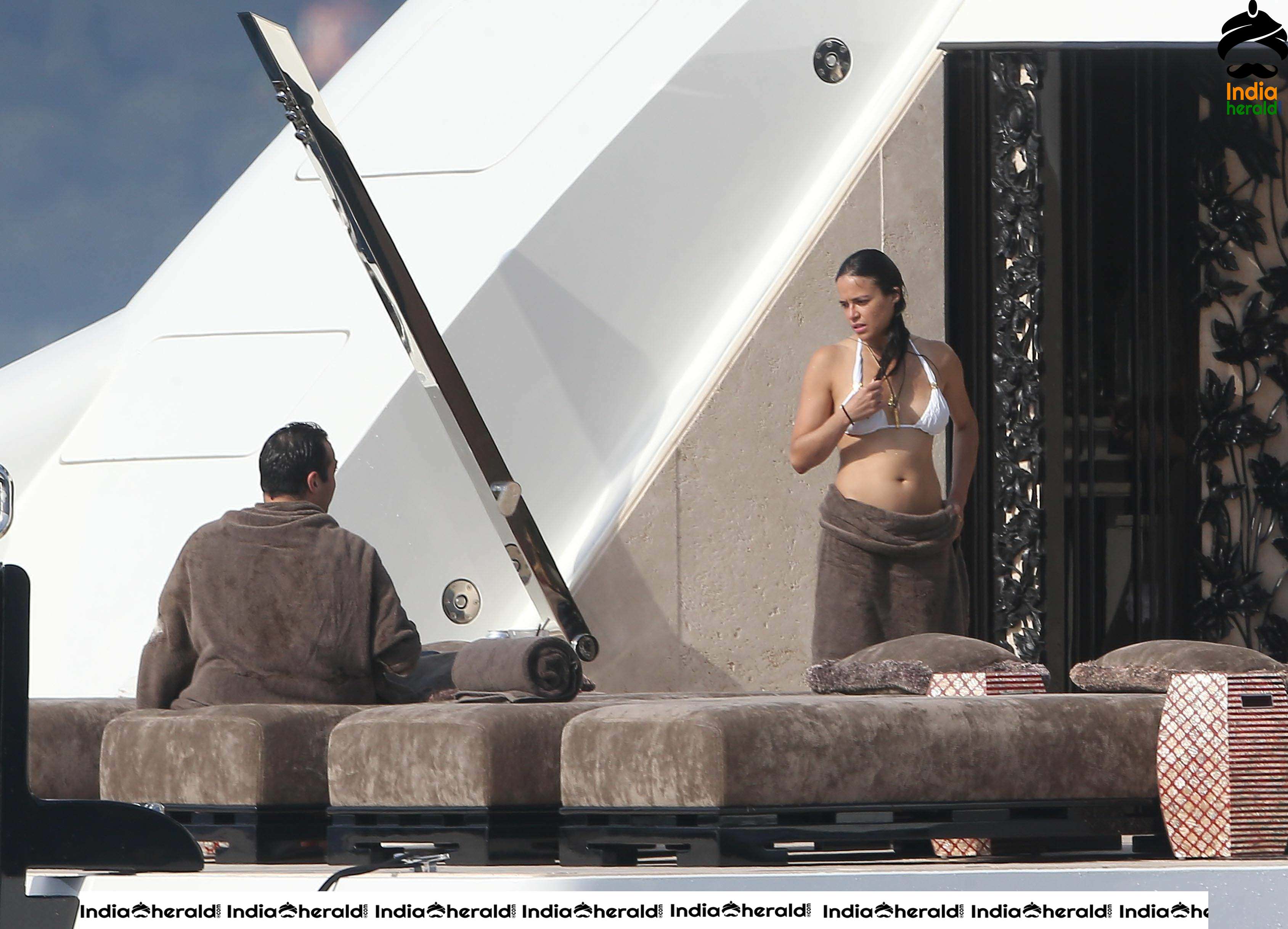 Michelle Rodriguez in a White Bikini at St Tropez Set 2