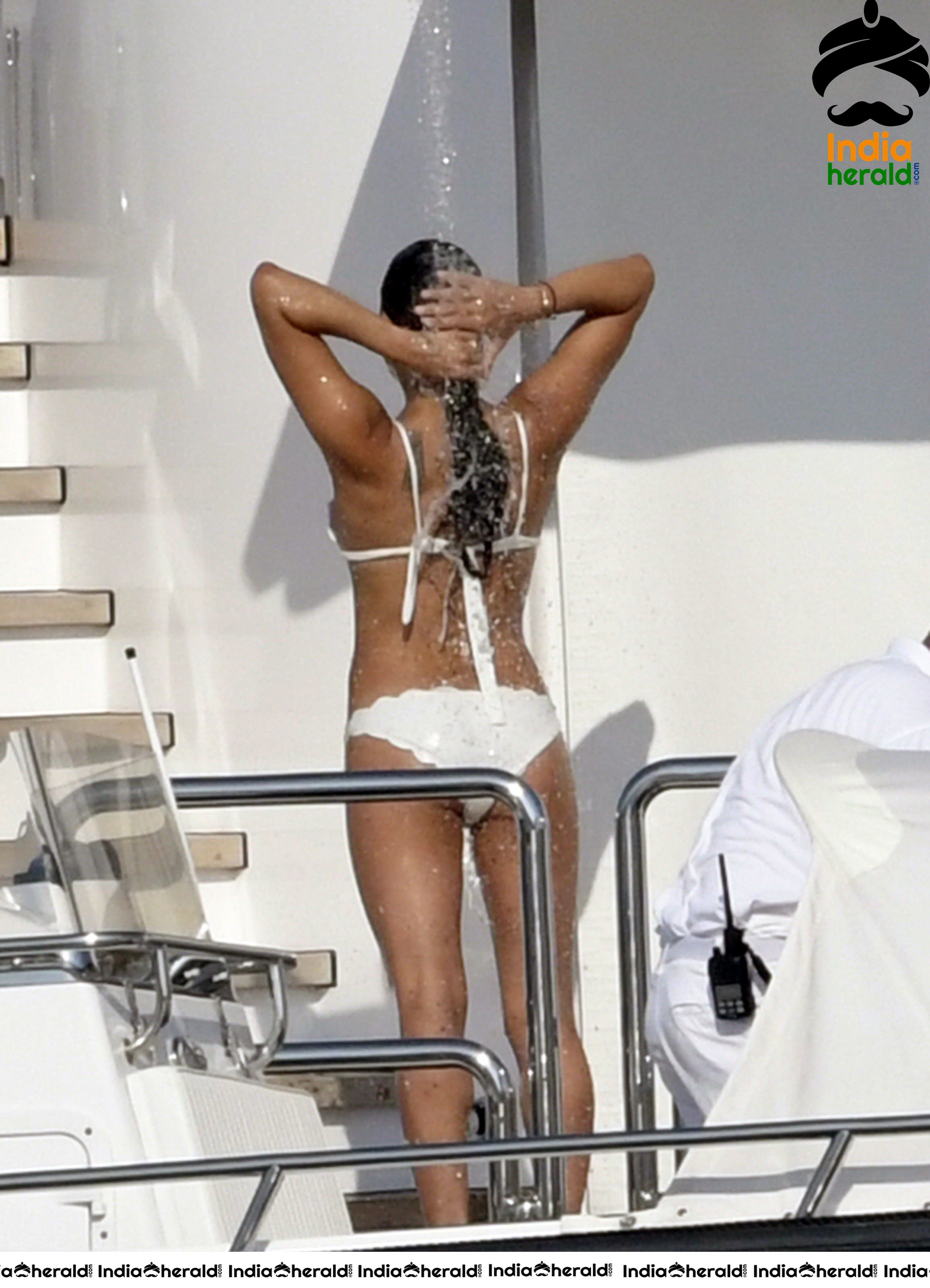 Michelle Rodriguez Wears A White Bikini On A Yacht In Sardinia Set 3