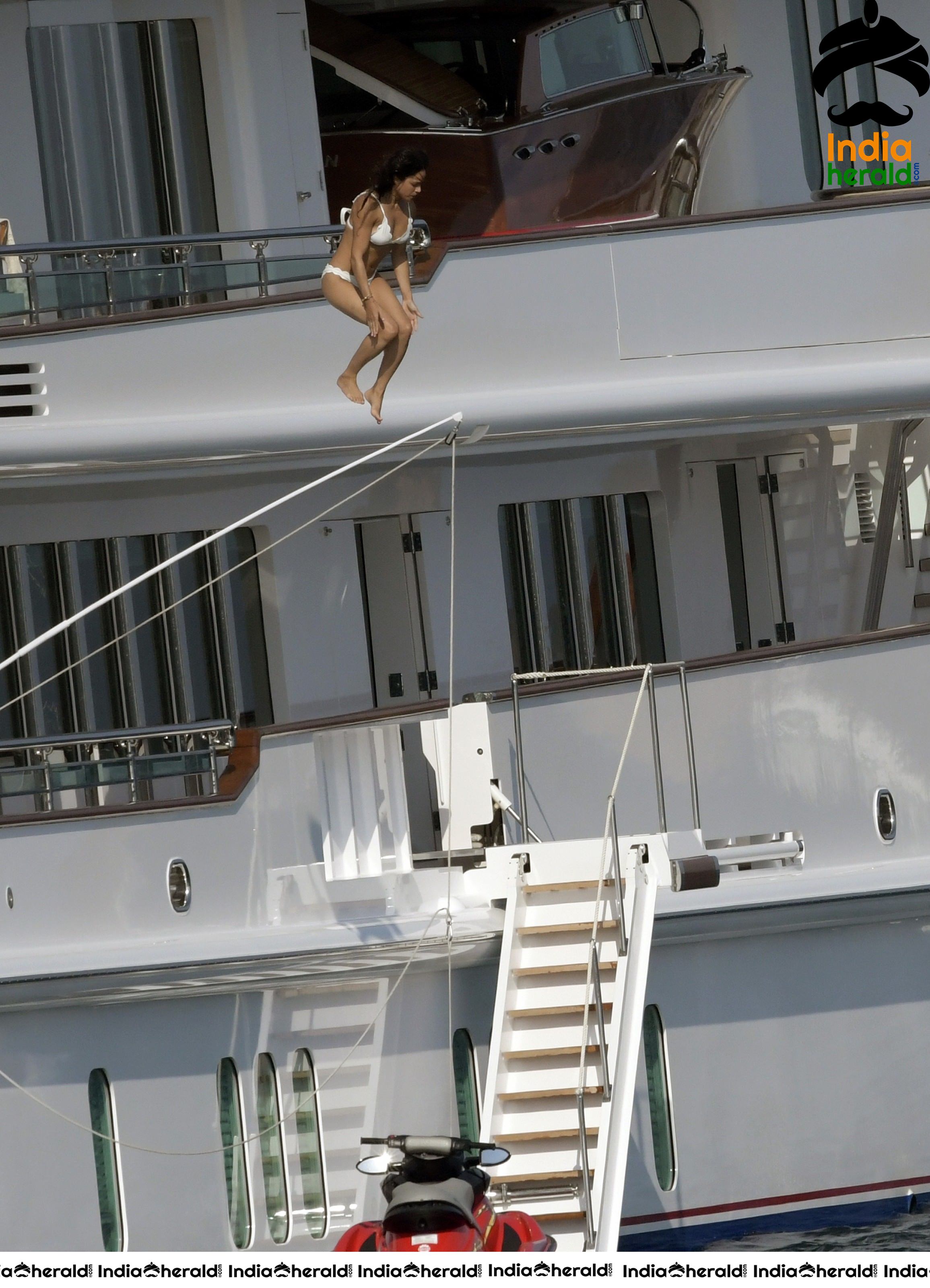 Michelle Rodriguez Wears A White Bikini On A Yacht In Sardinia Set 3