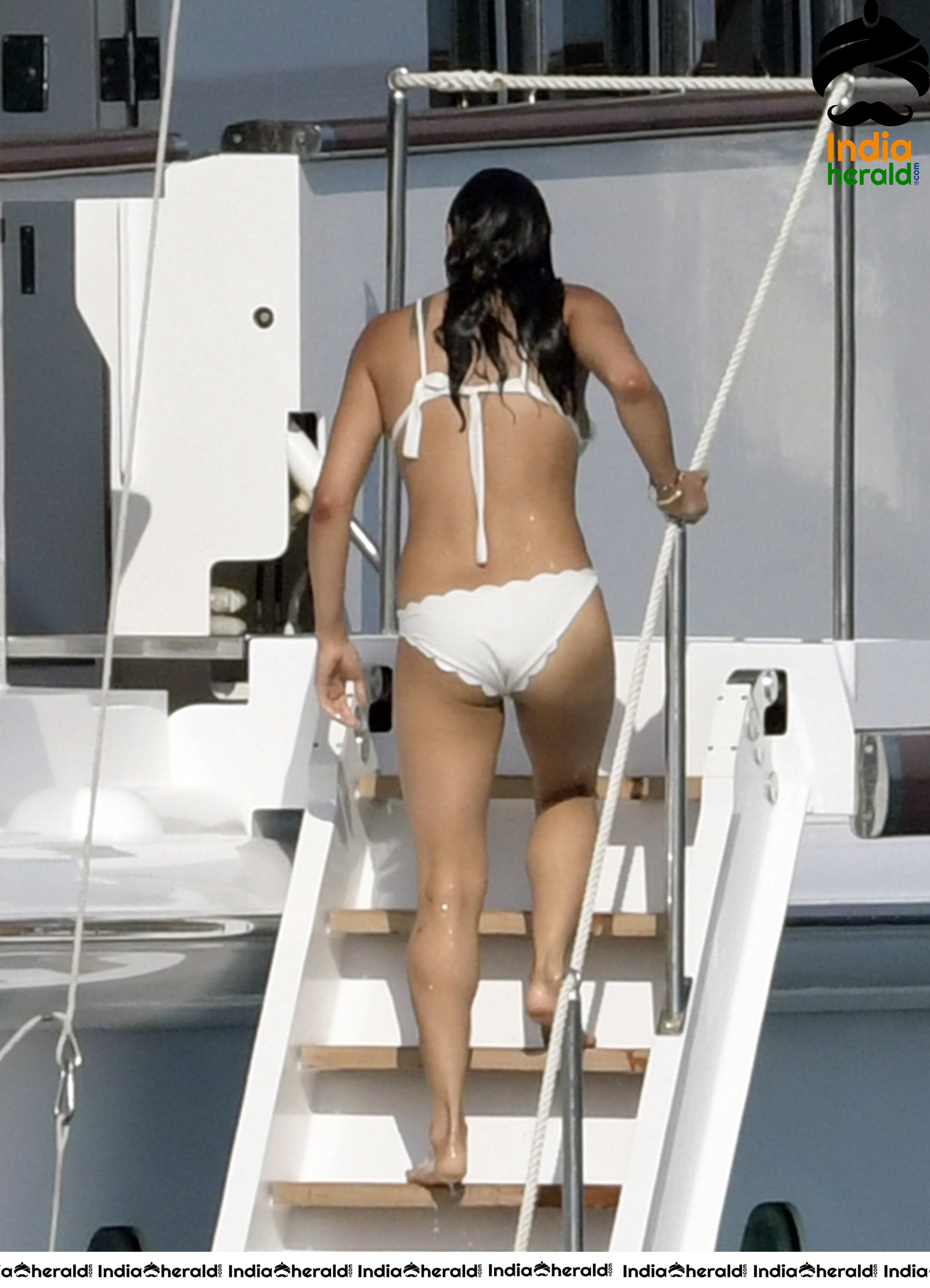 Michelle Rodriguez Wears A White Bikini On A Yacht In Sardinia Set 3