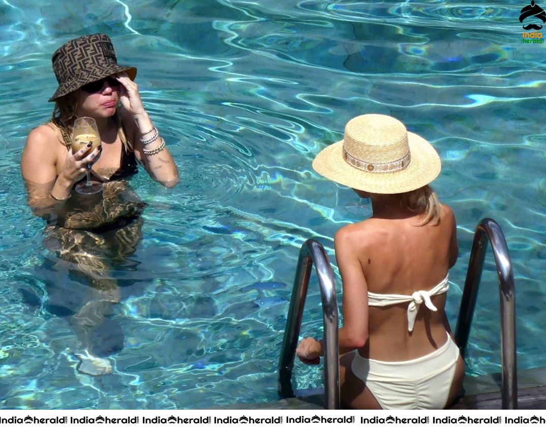 Miley Cyrus in a Bikini and Making Out With Kaitlynn Carter in Lake Como Set 1