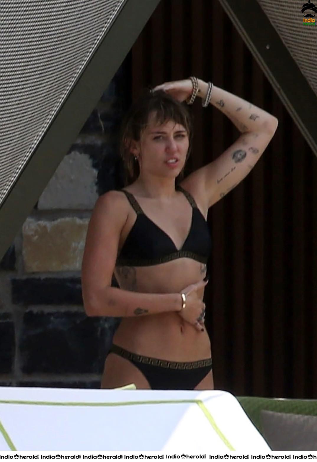 Miley Cyrus in a Bikini and Making Out With Kaitlynn Carter in Lake Como Set 1