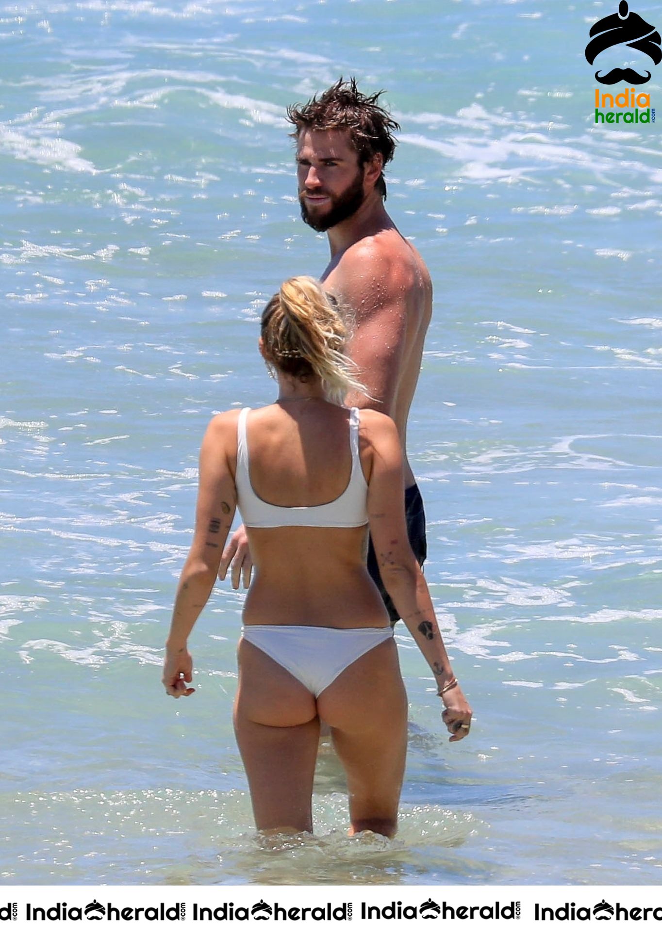 Miley Cyrus Wearing a Bikini at a Beach in Australia Set 1