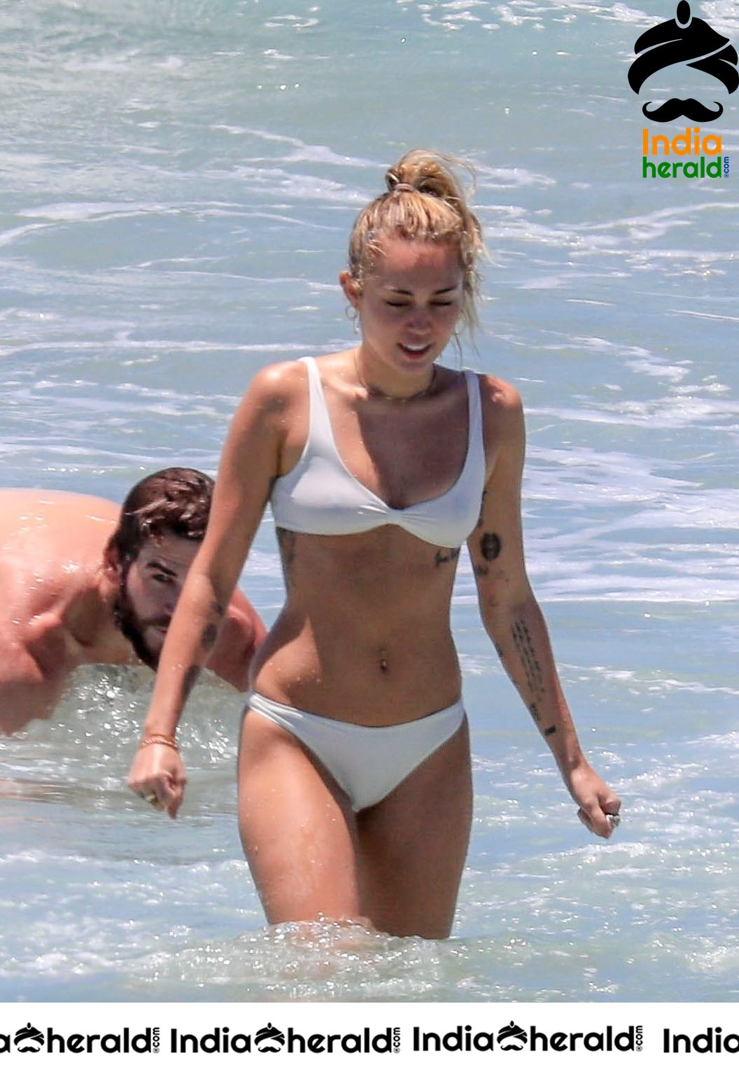 Miley Cyrus Wearing a Bikini at a Beach in Australia Set 2