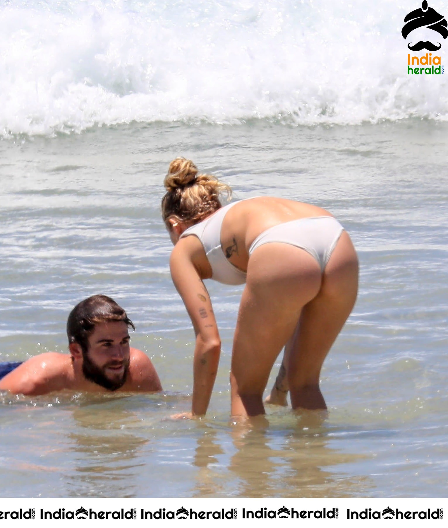 Miley Cyrus Wearing a Bikini at a Beach in Australia Set 2