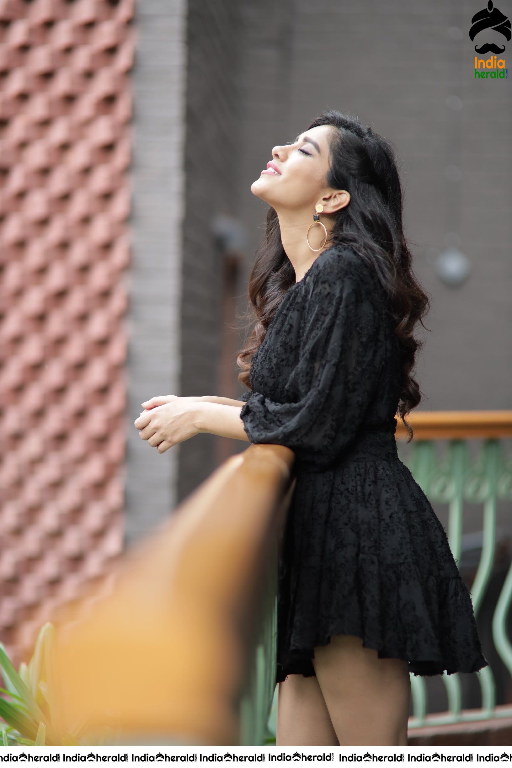 Nabha Natesh Hot Thigh Show in Black Sexy Dress