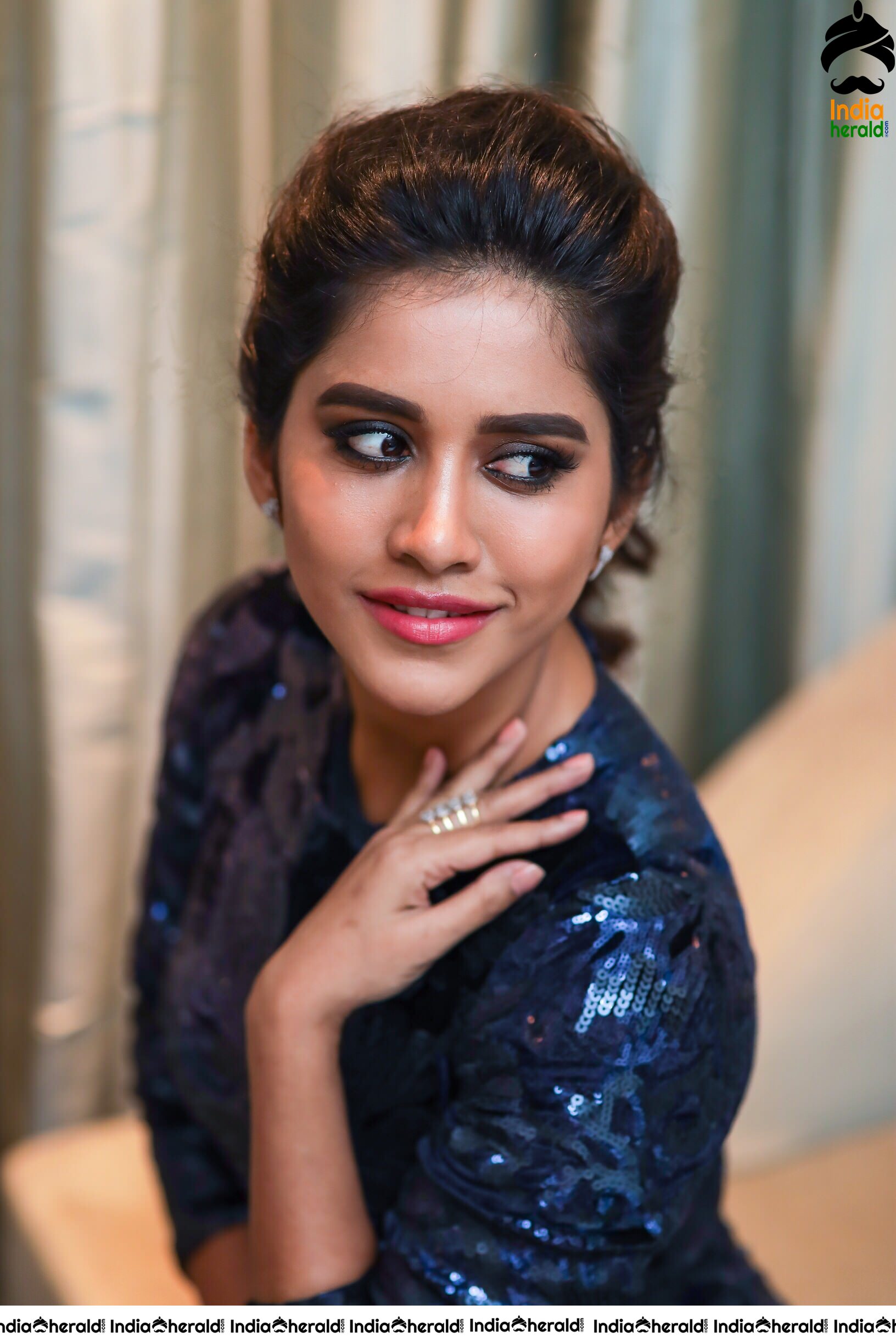 Nabha Natesh Looking Super Sexy in Blue Short Dress