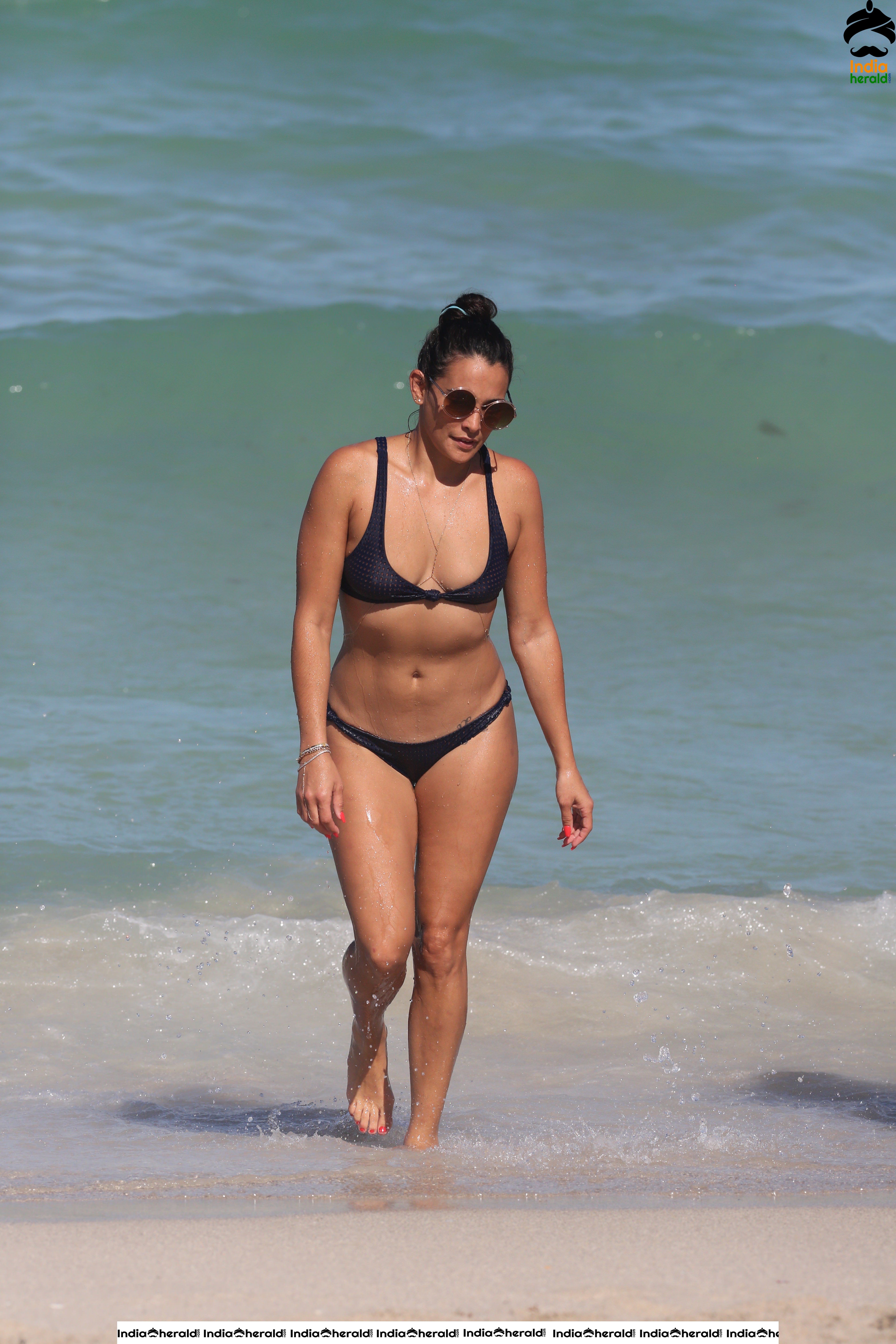 Natalie Martinez Sexy In A Blue Bikini in Miami Set 2