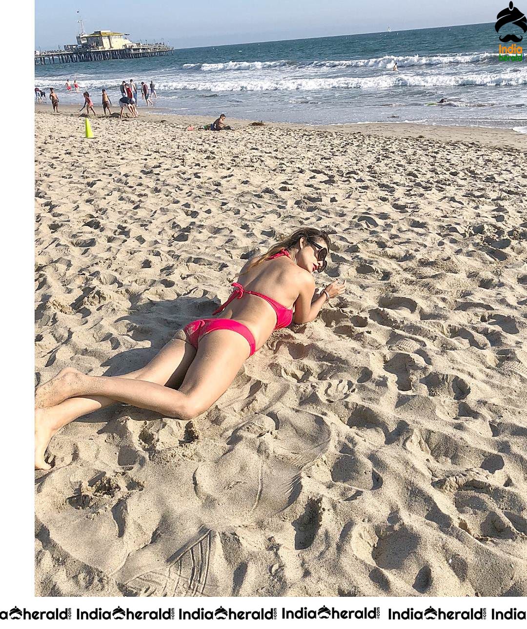 Neha Malik Hot Bikini Clicks on beach sand Set 2