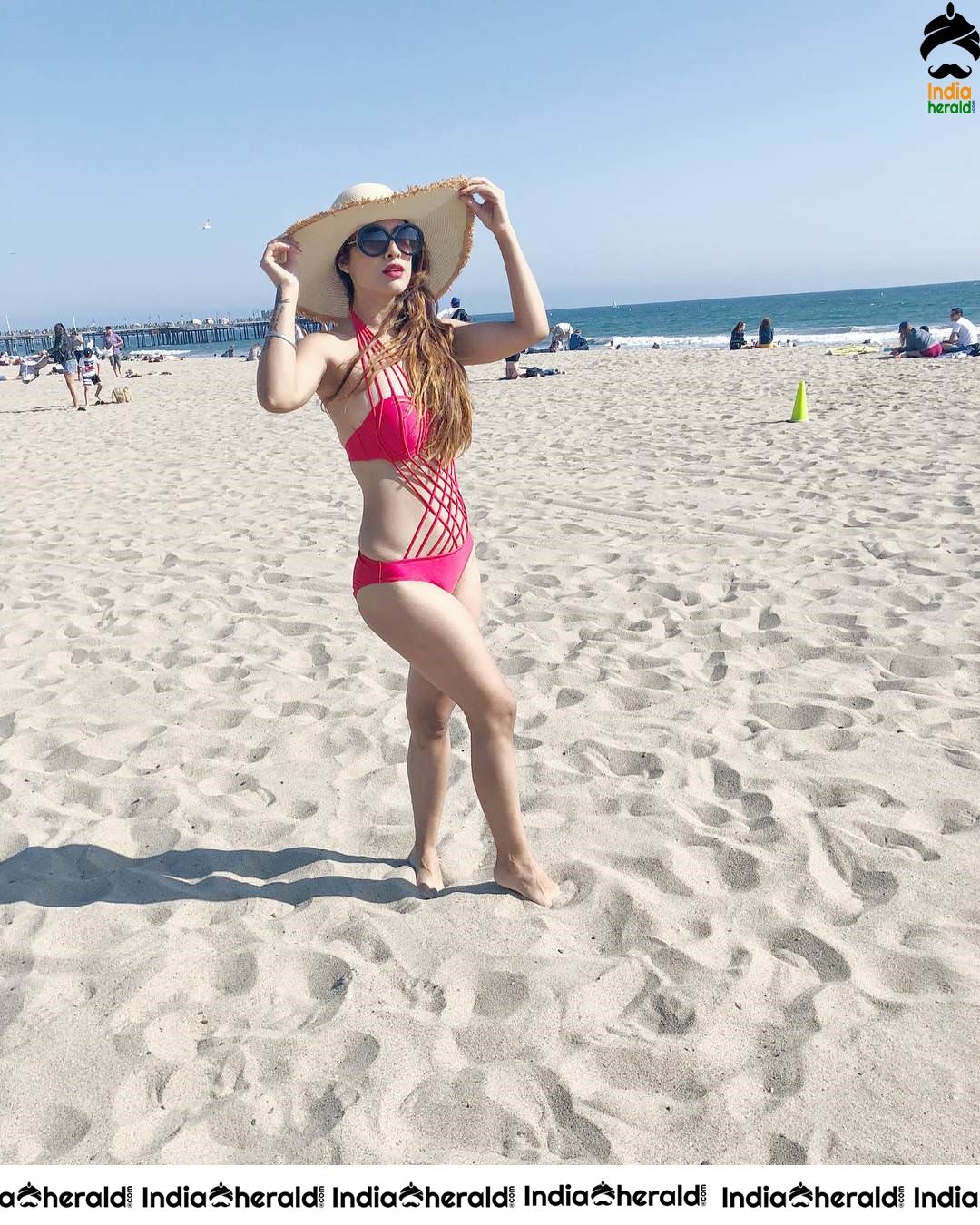 Neha Malik Hot Bikini Clicks on beach sand Set 2