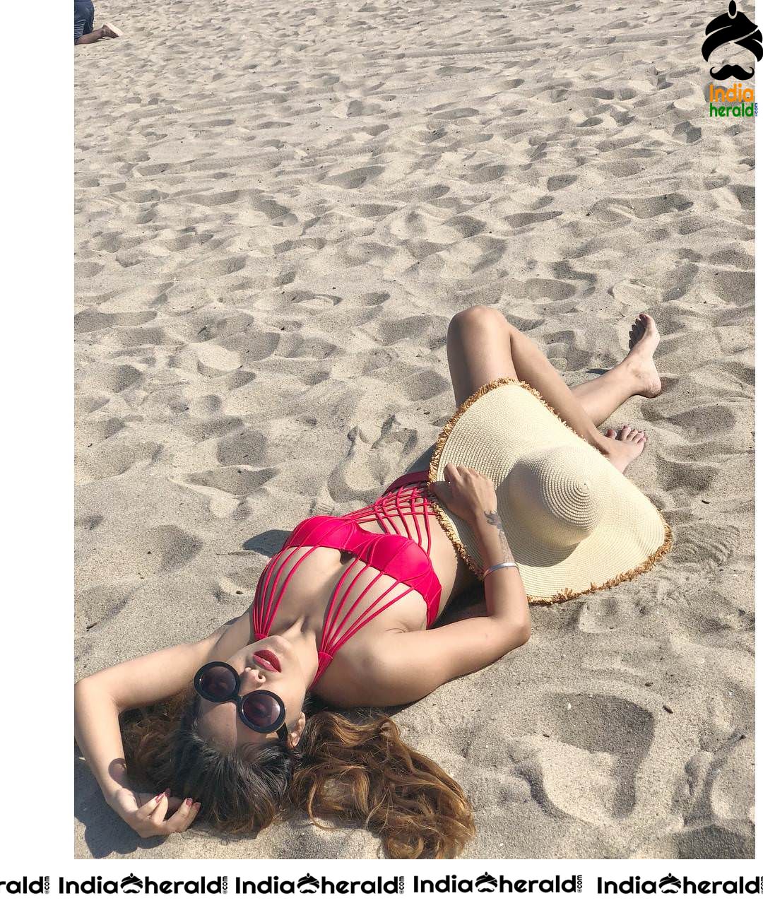 Neha Malik Red Hot Bikini Photos on Beach which would raise the heat Set 1