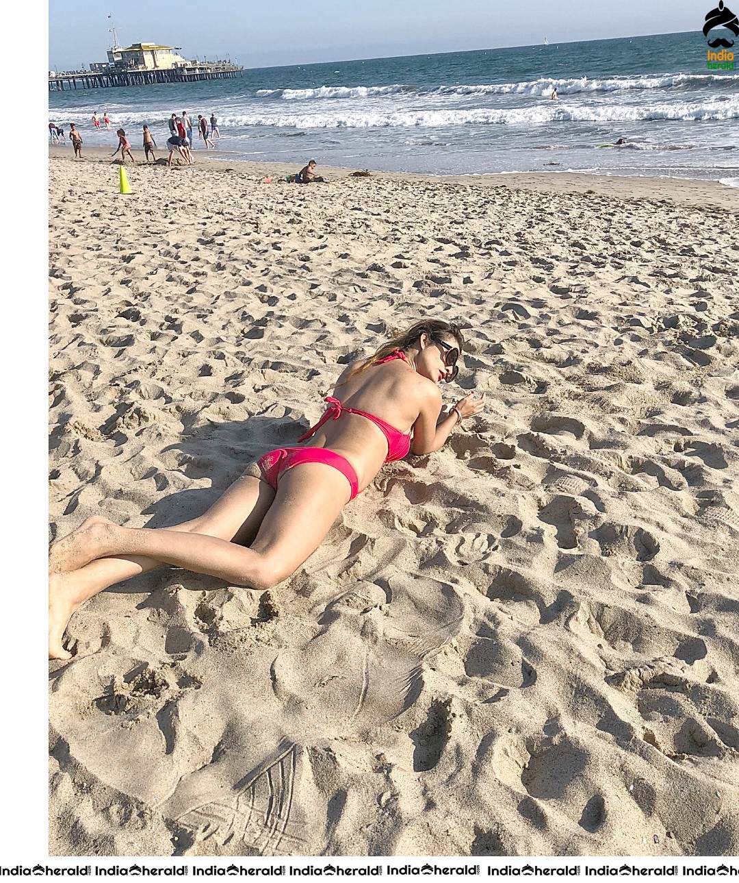 Neha Malik Red Hot Bikini Photos on Beach which would raise the heat Set 2