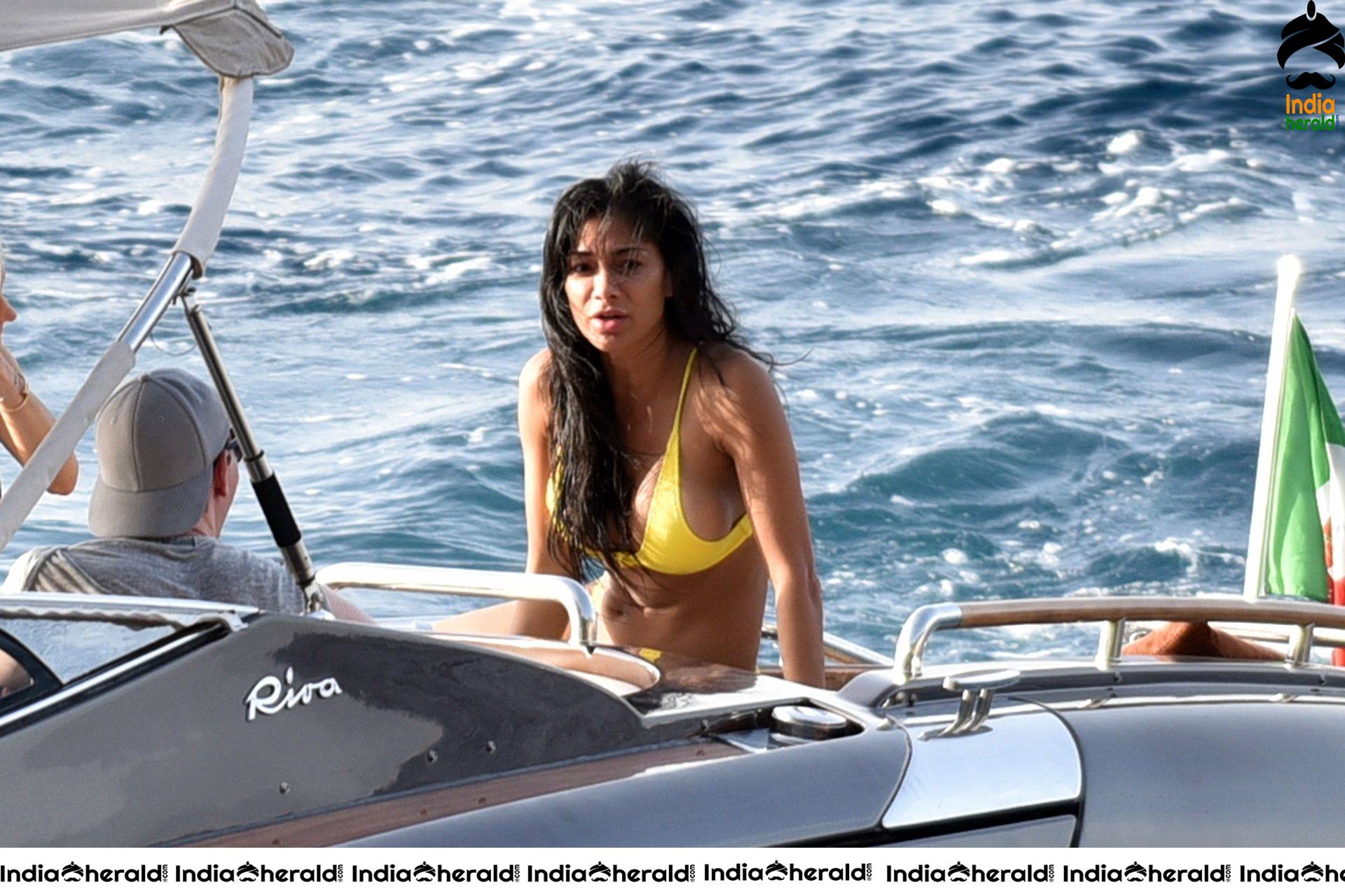 Nicole Scherzinger caught in a Yellow Bikini in Capri Italy Set 1