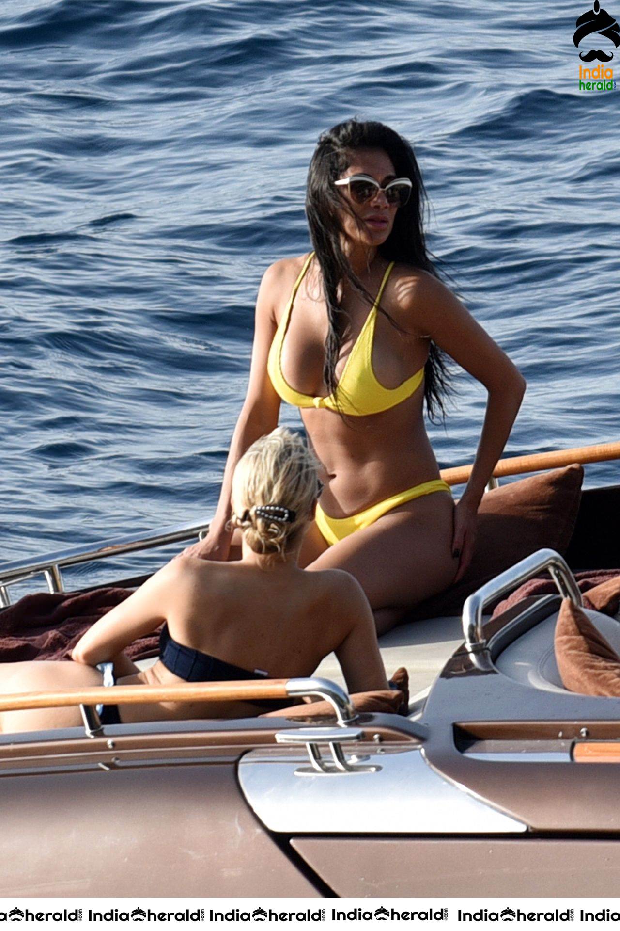 Nicole Scherzinger caught in a Yellow Bikini in Capri Italy Set 2