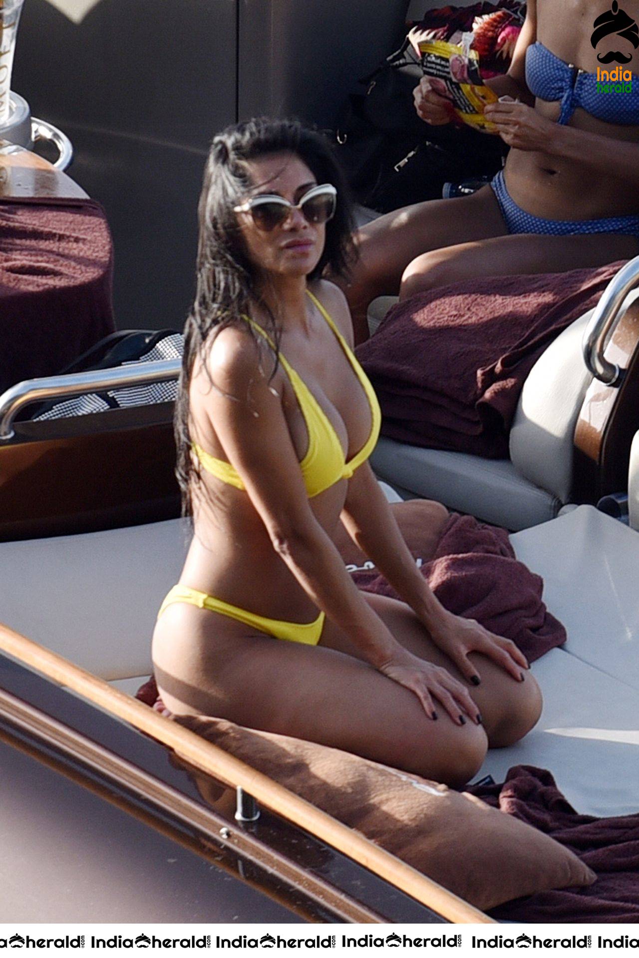 Nicole Scherzinger caught in a Yellow Bikini in Capri Italy Set 2