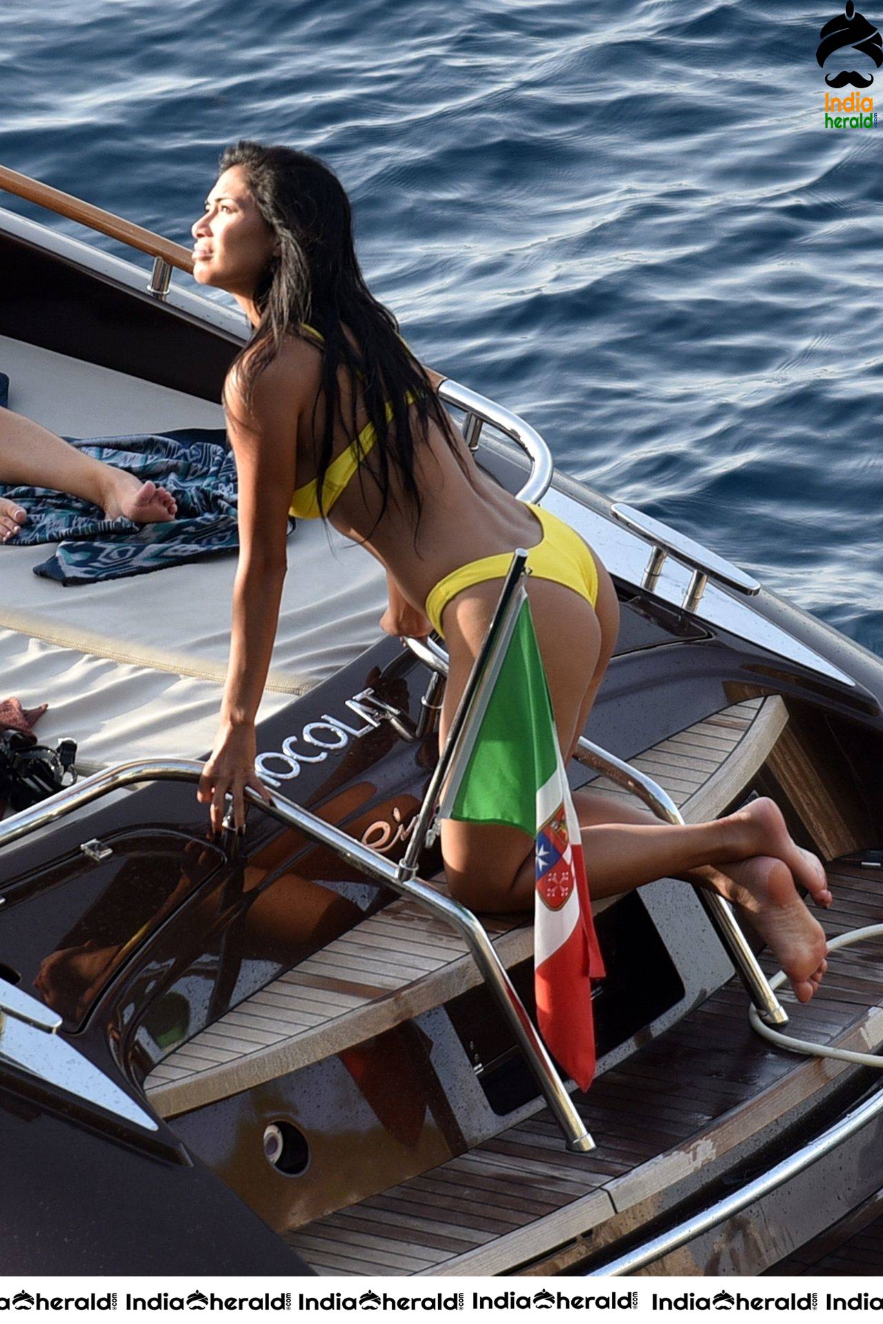 Nicole Scherzinger caught in a Yellow Bikini in Capri Italy Set 2