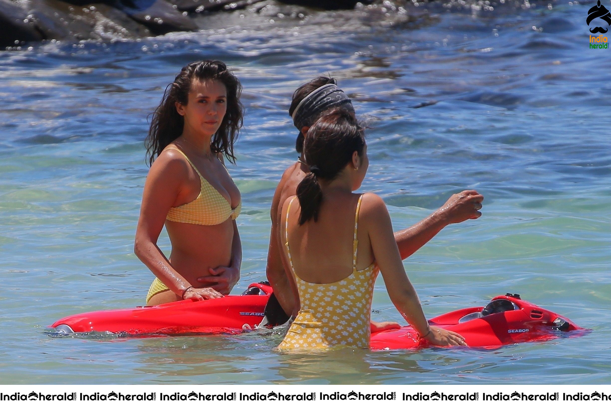 Nina Dobrev exposing her Young Hot Body in Bikini by Beach Side Set 2