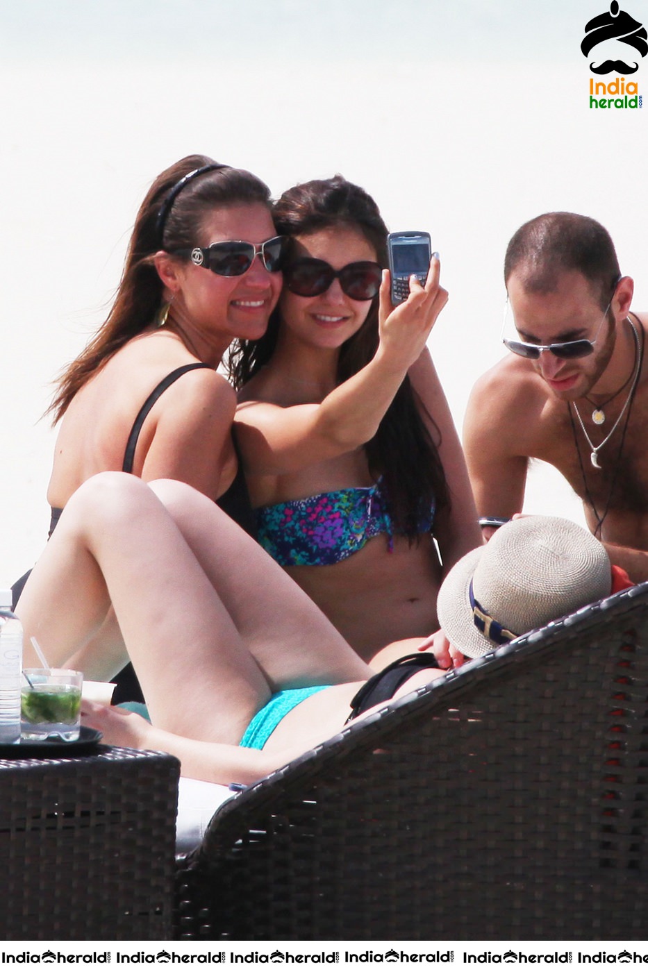 Nina Dobrev in Bikini at an Open Beach